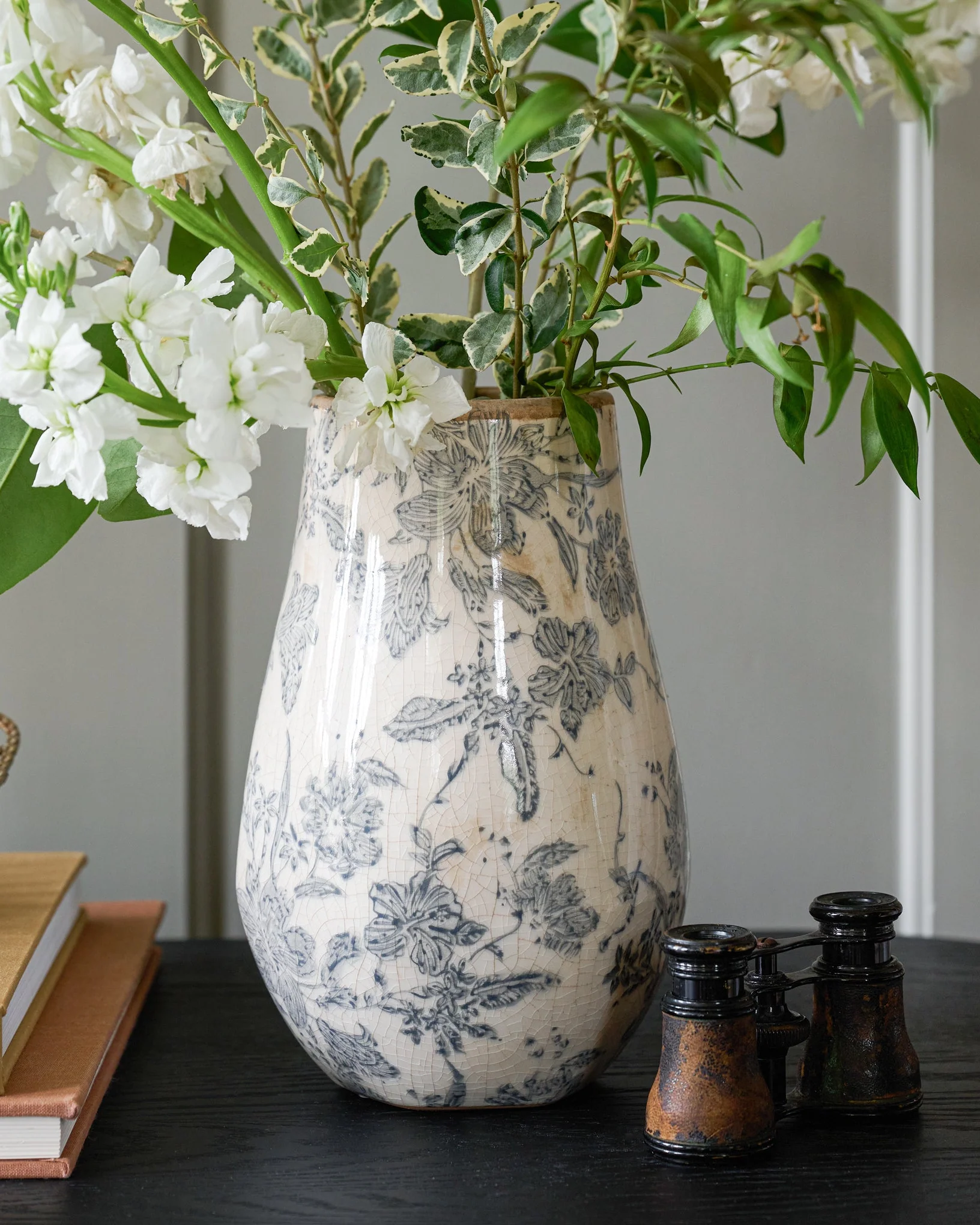 Black and White Distressed Vase