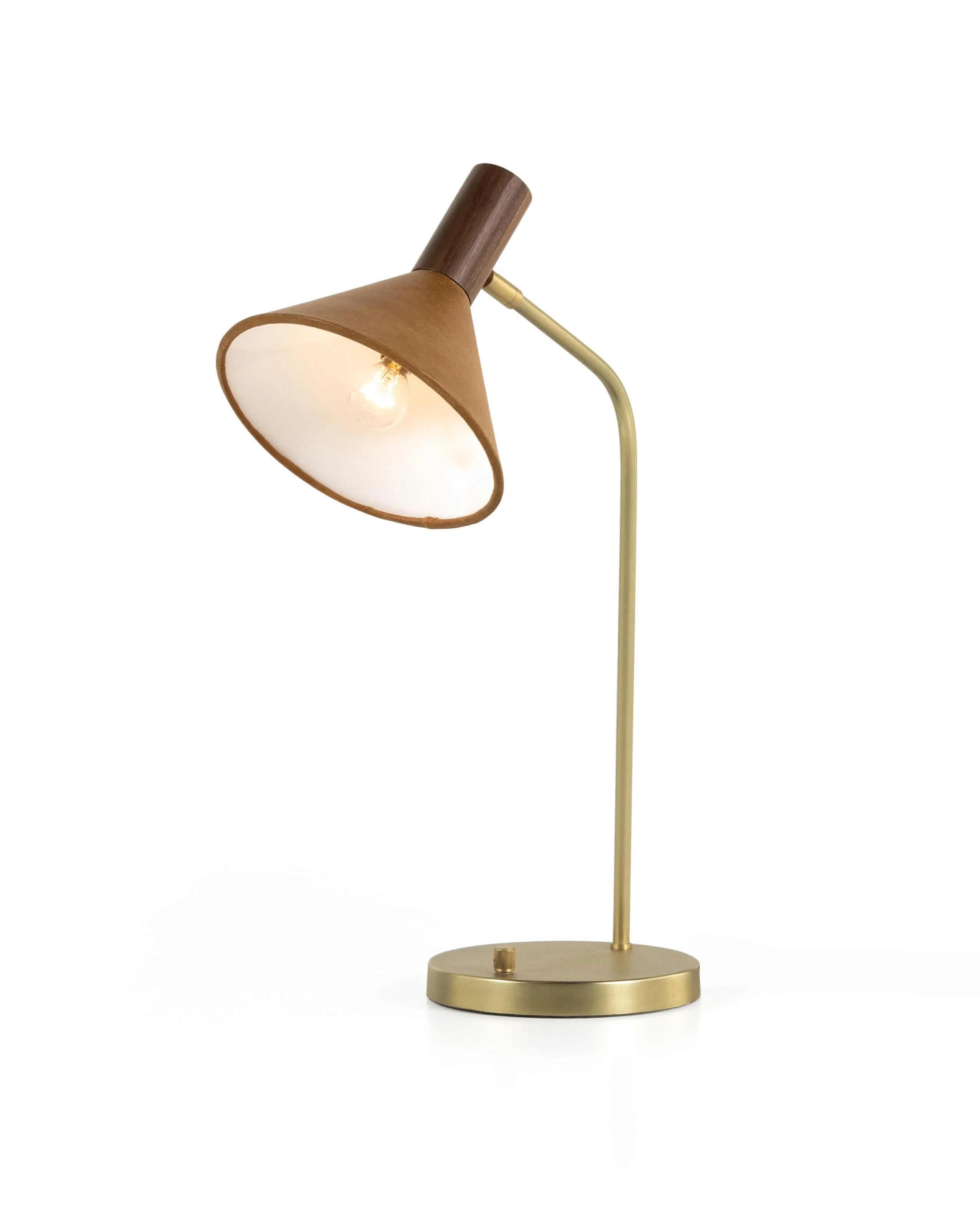 Gibson Task Lamp with Leather Shade