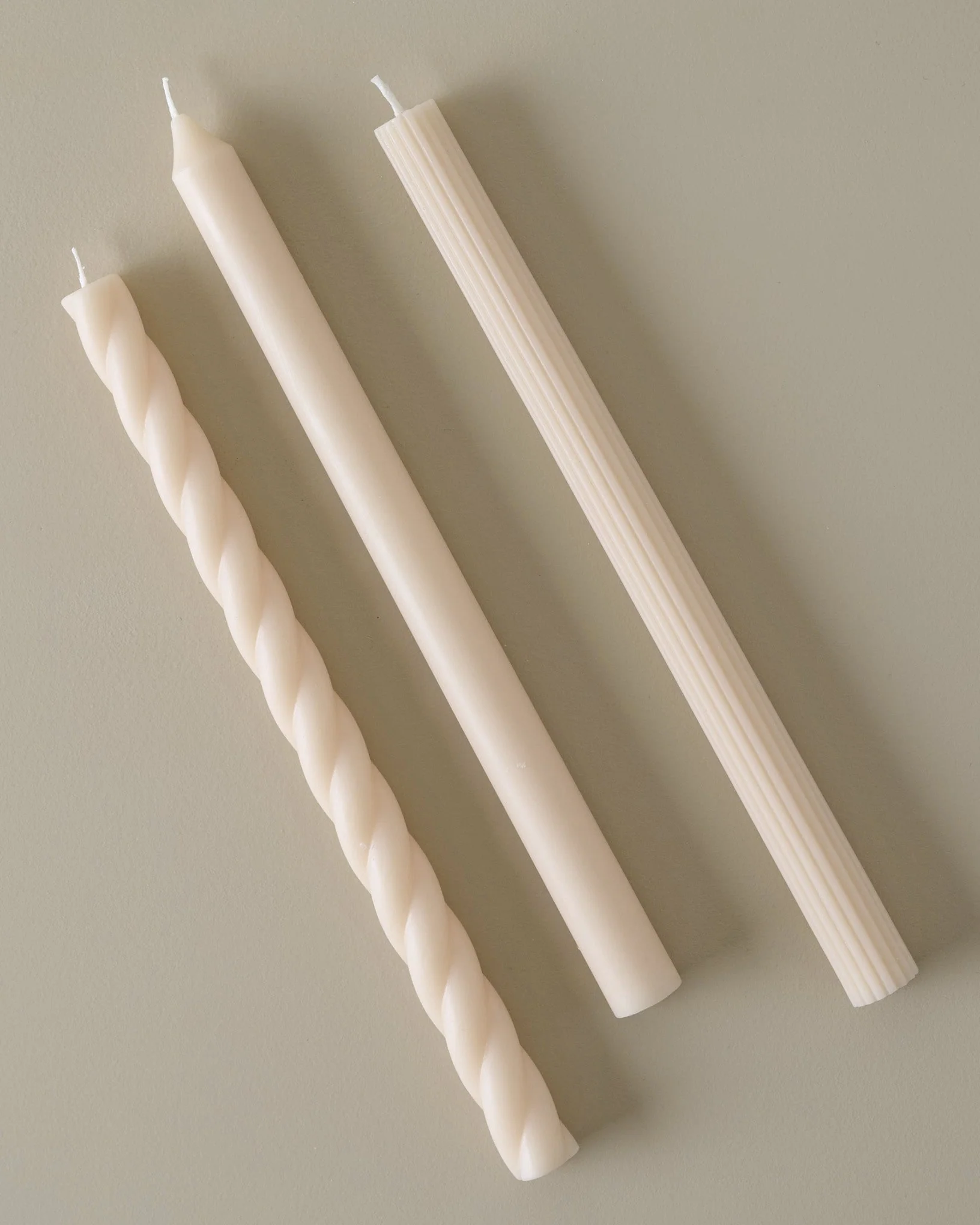 Assorted Cream Taper Candle Set