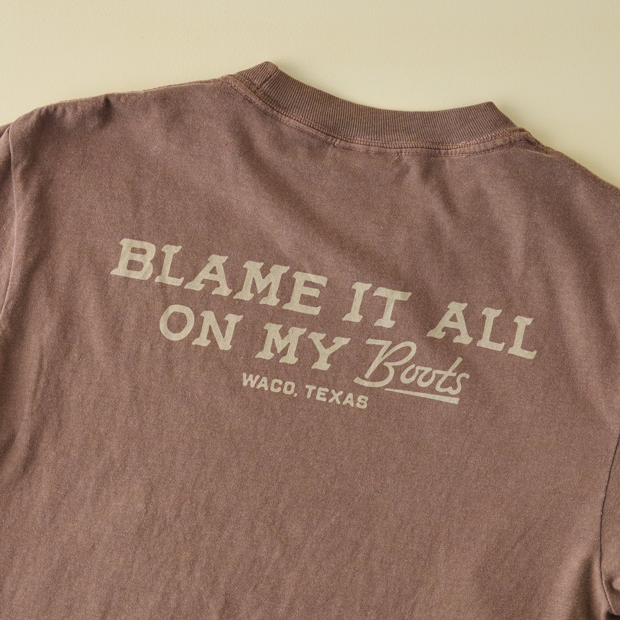 Blame It All On My Boots Brown Short Sleeve Shirt
