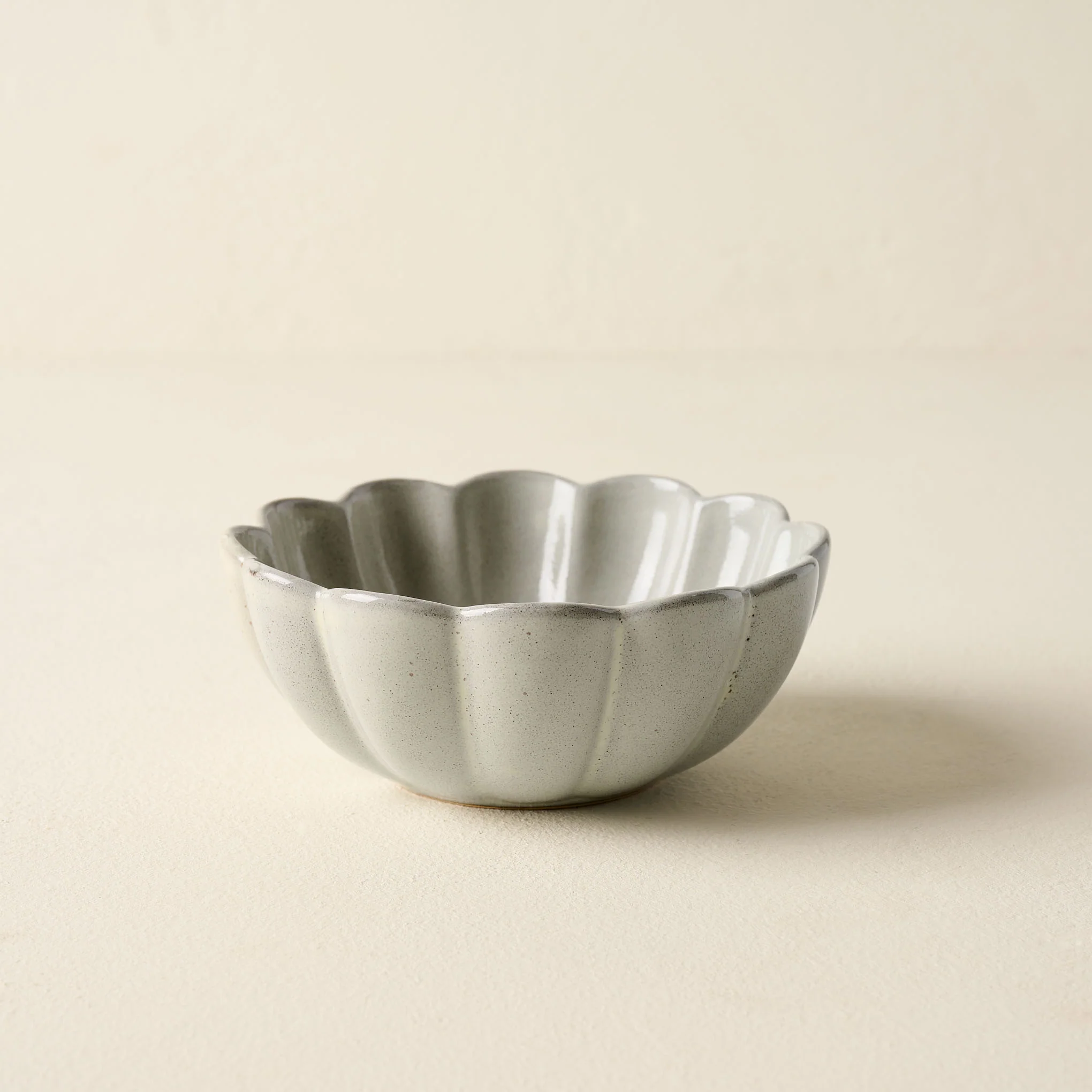 Grey Scalloped Cereal Bowl