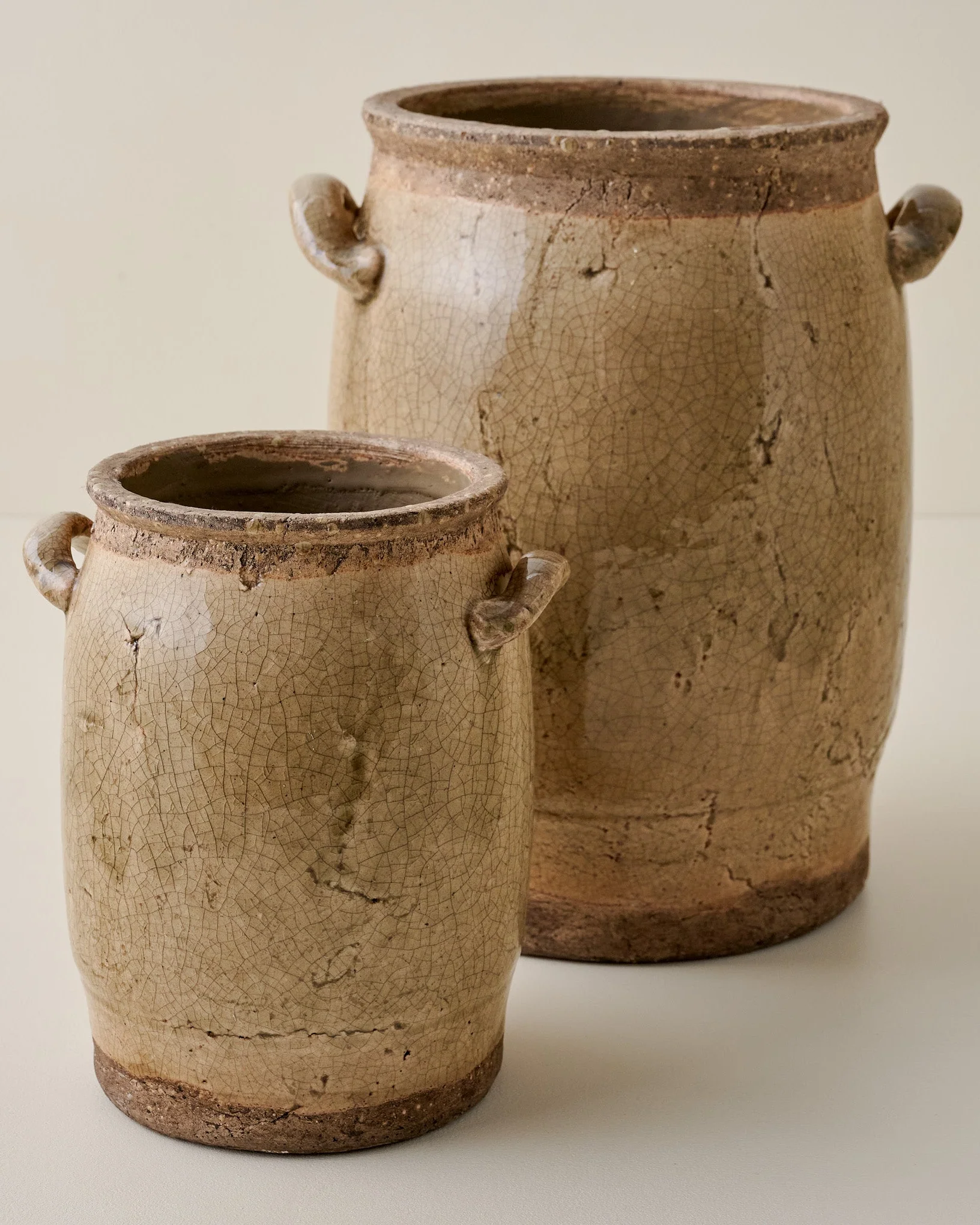Hanson Crackle Handled Vase
