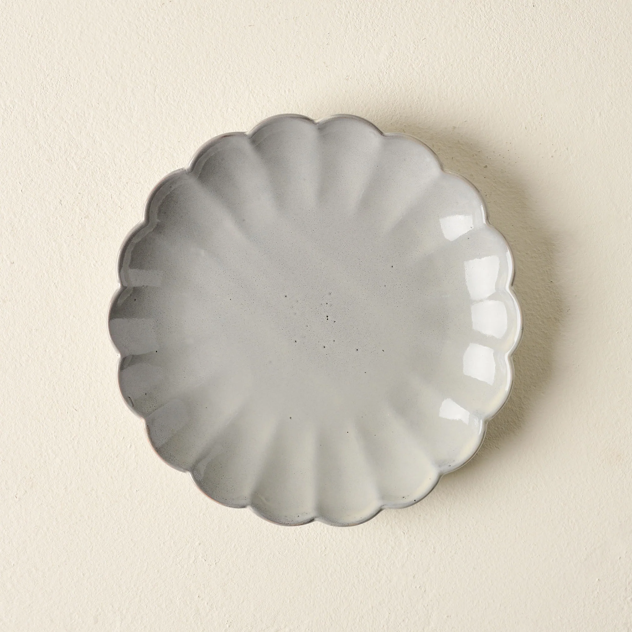 Grey Scalloped Plate