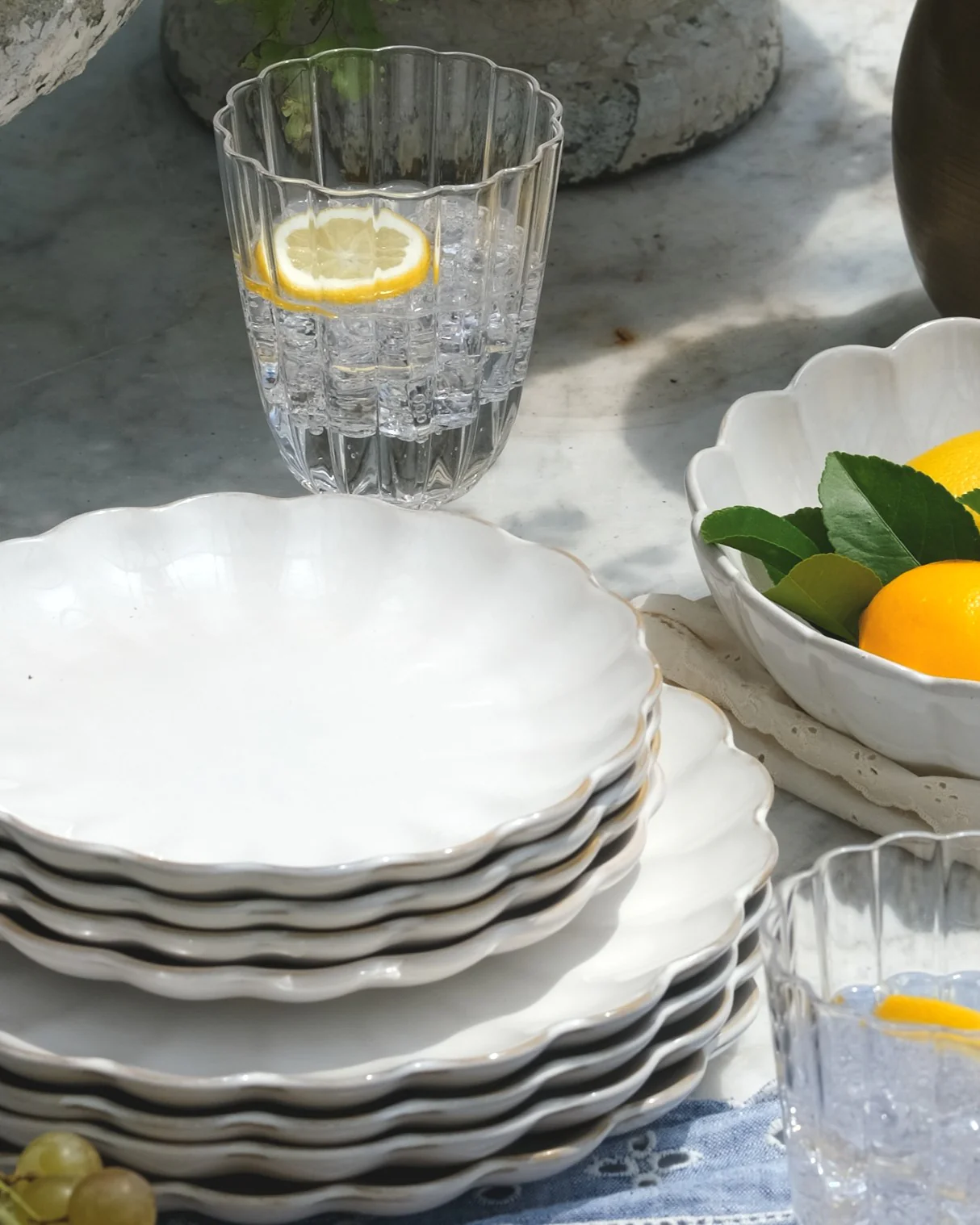 Cream Scalloped Plate
