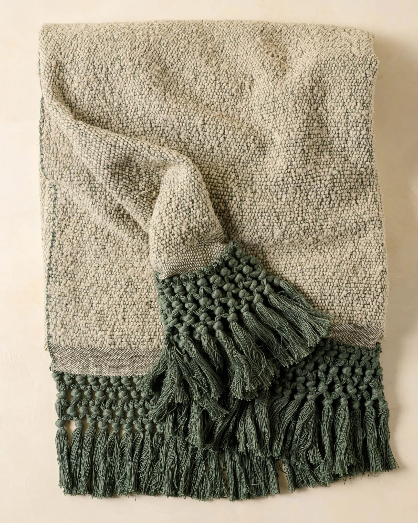 Dusty Green Essential Tassel Throw