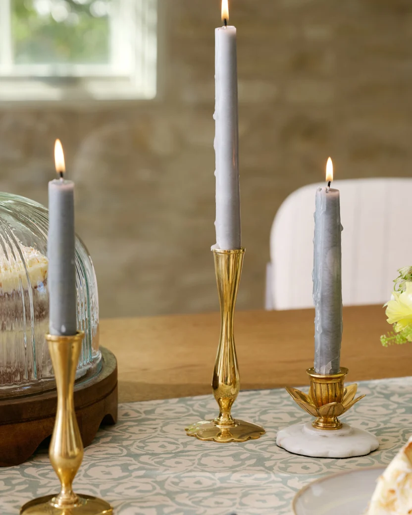 Eden Solid Brass Tulip Taper Holder