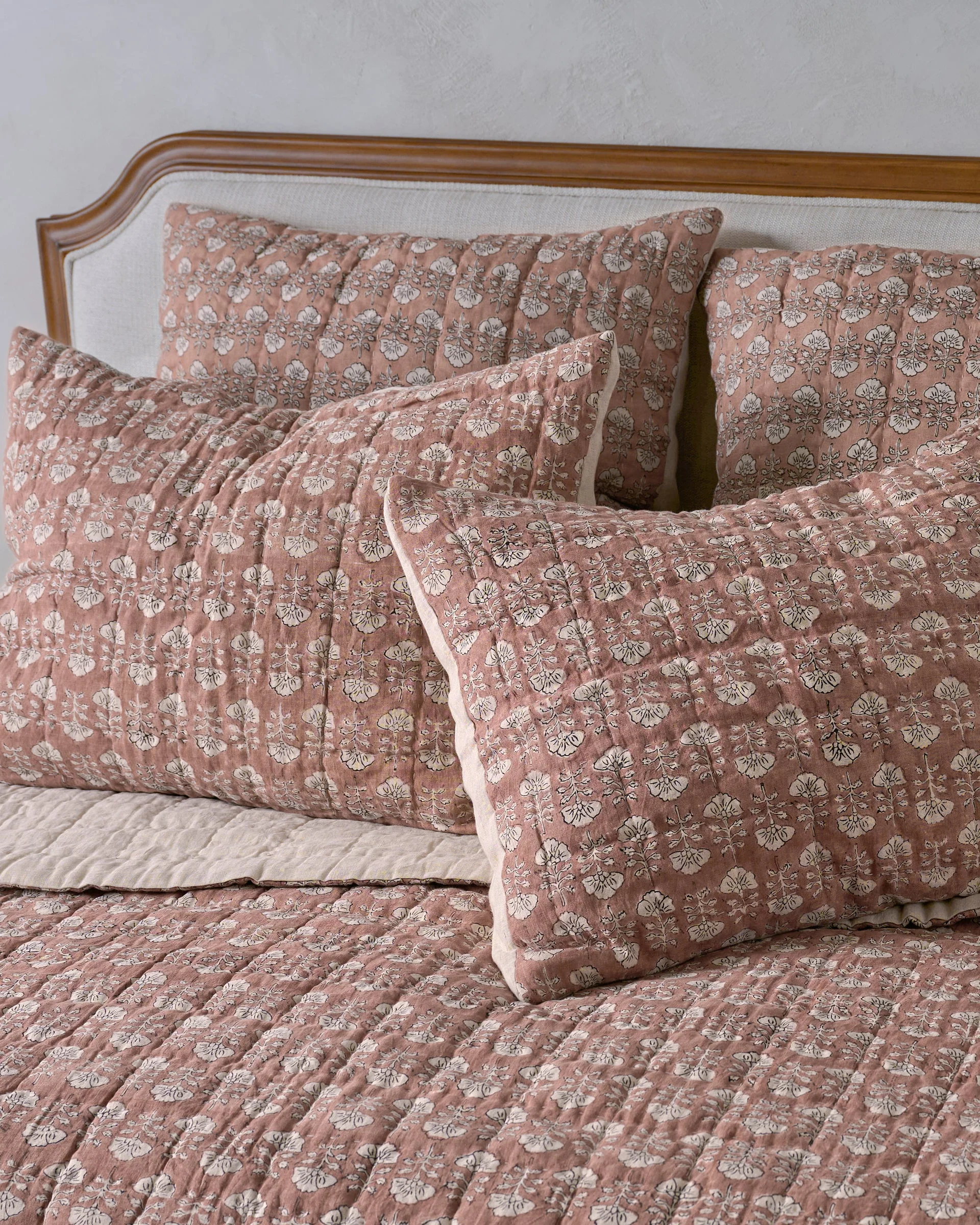 Flora Block Print Pillow Sham - Desert Clay