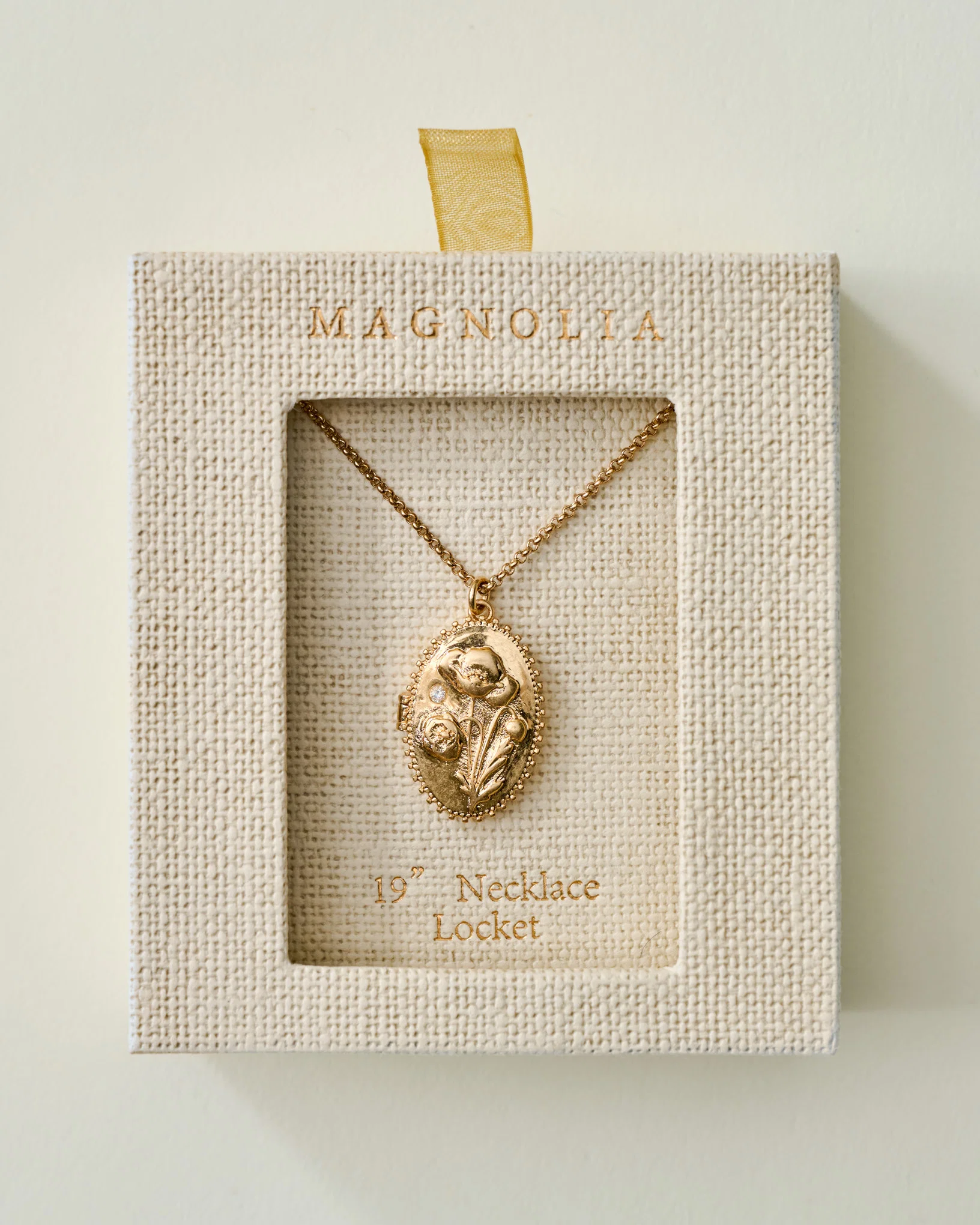 Magnolia Floral Locket Pendant Necklace