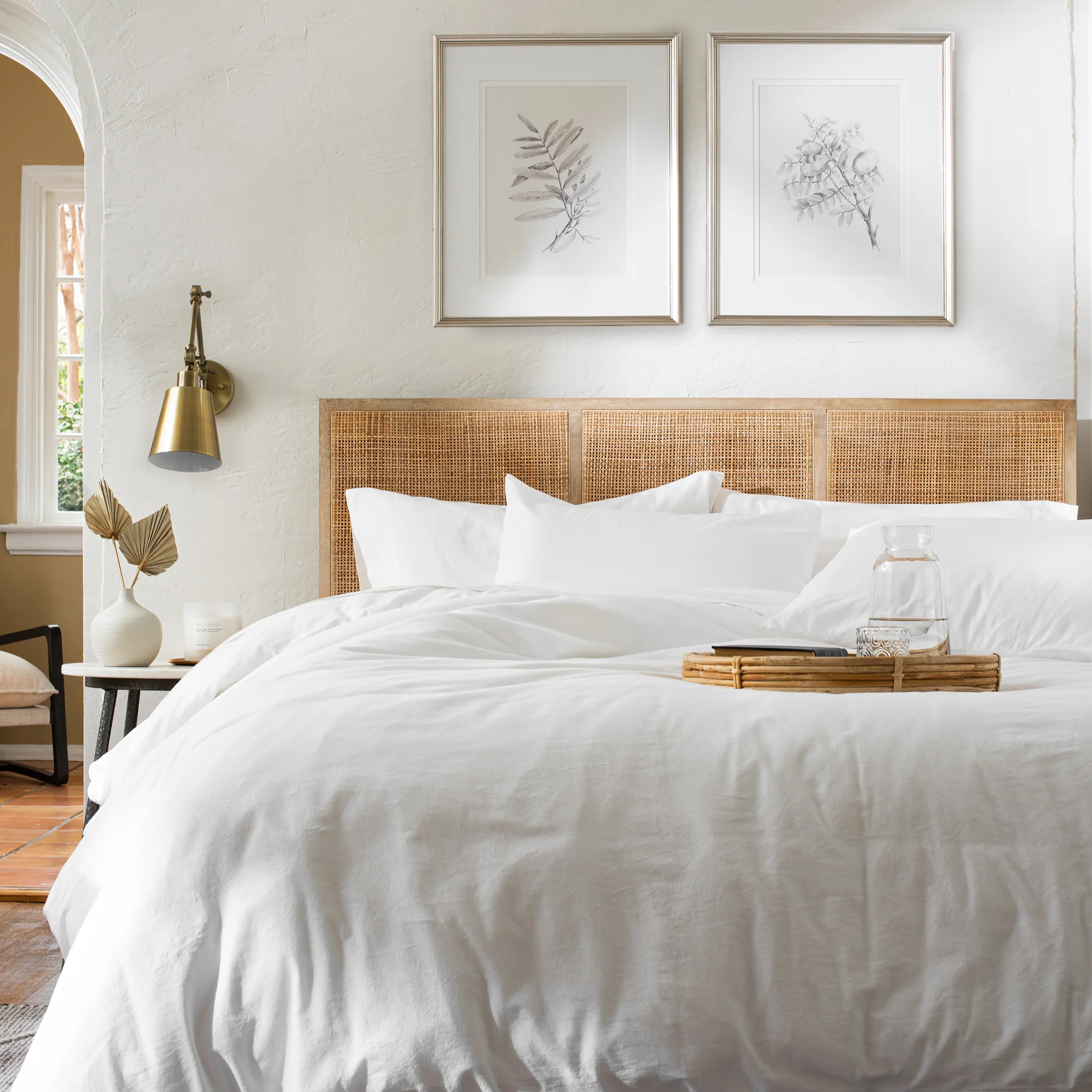 Optic White Linen Cotton Duvet Cover