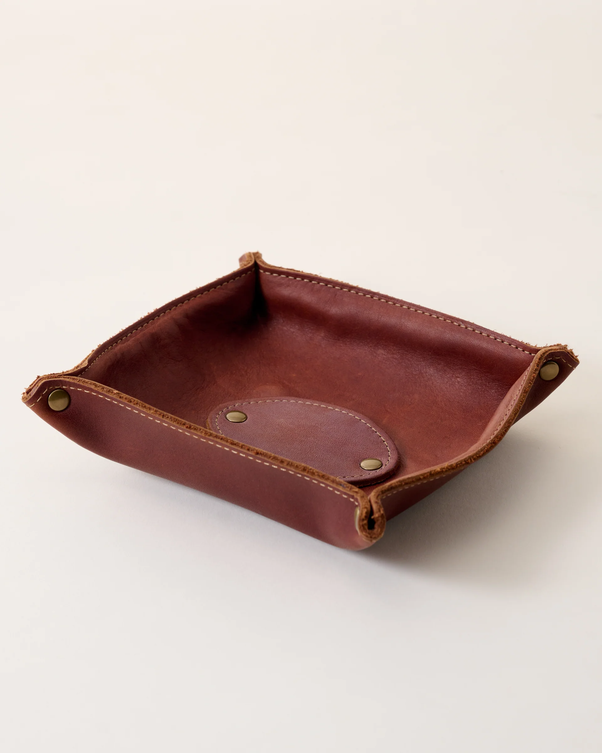 The Monticello Leather Valet Tray