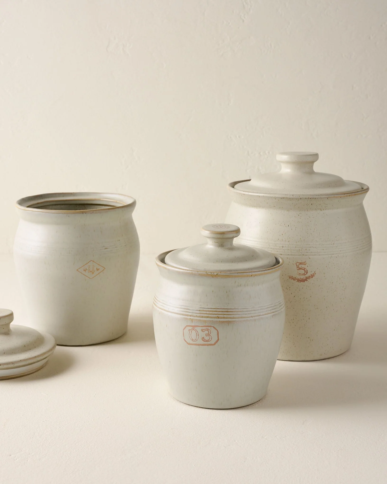 French Grey Embossed Stripe Canister