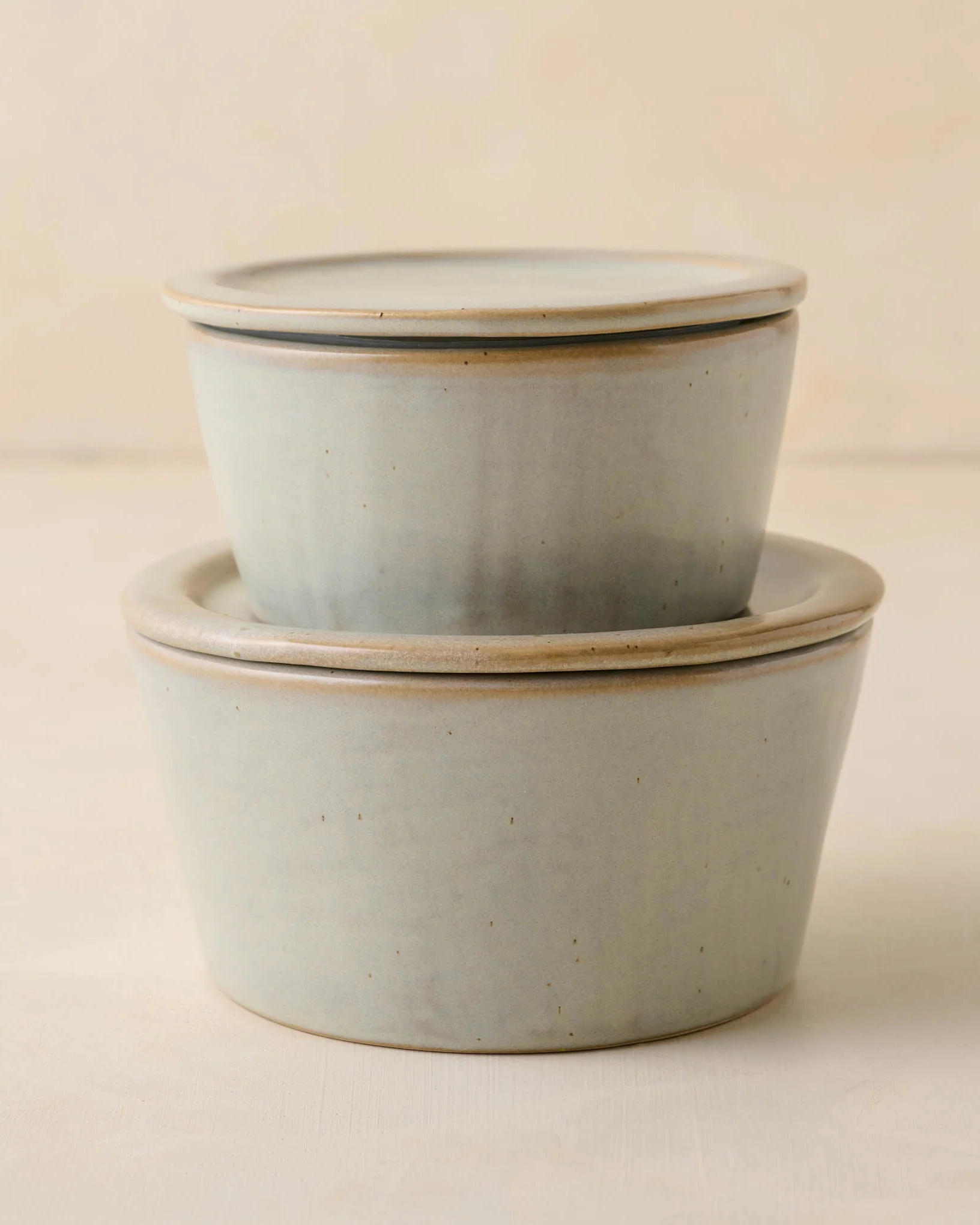 French Grey Ceramic Food Storage Bowl