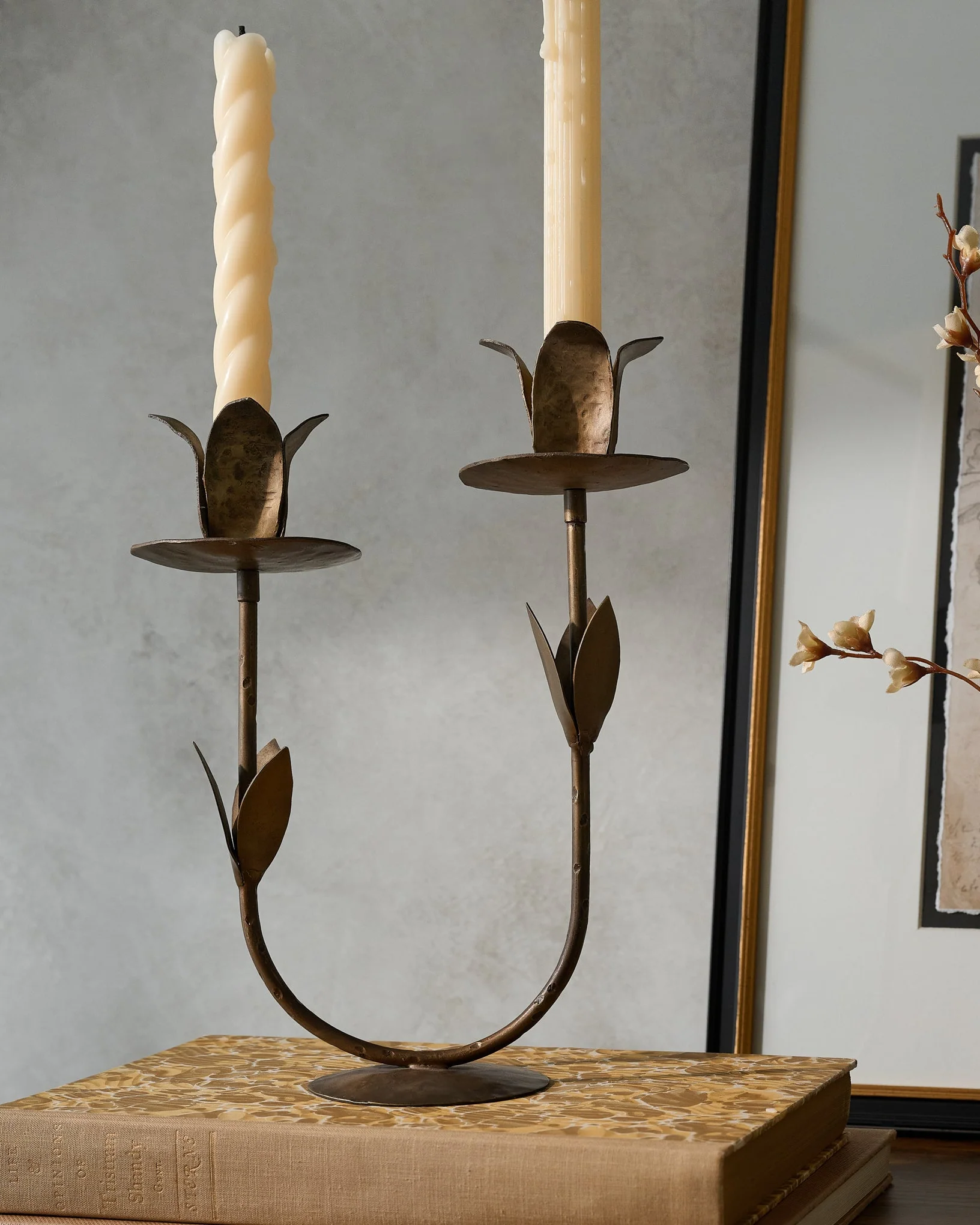 Double Forged Tulip Taper Holder