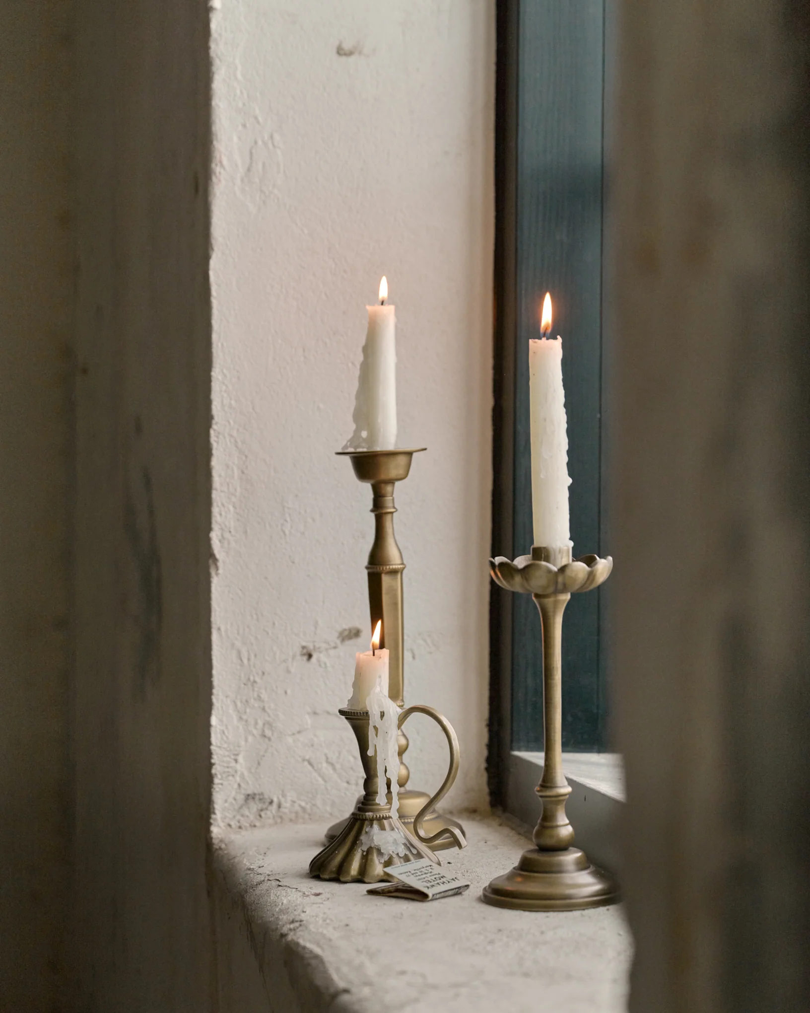 Anna Antique Brass Taper Holder