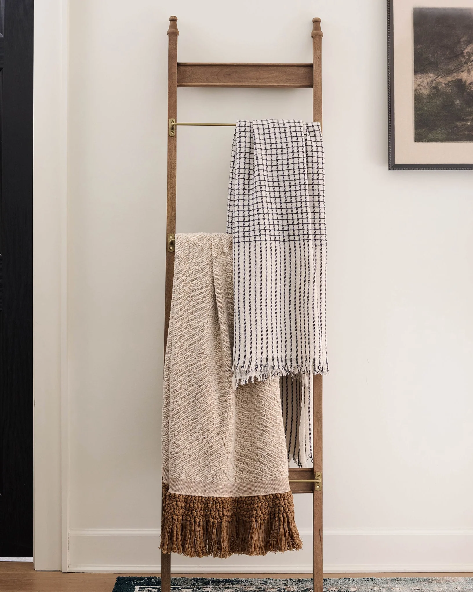 Brass and Wood Library Ladder