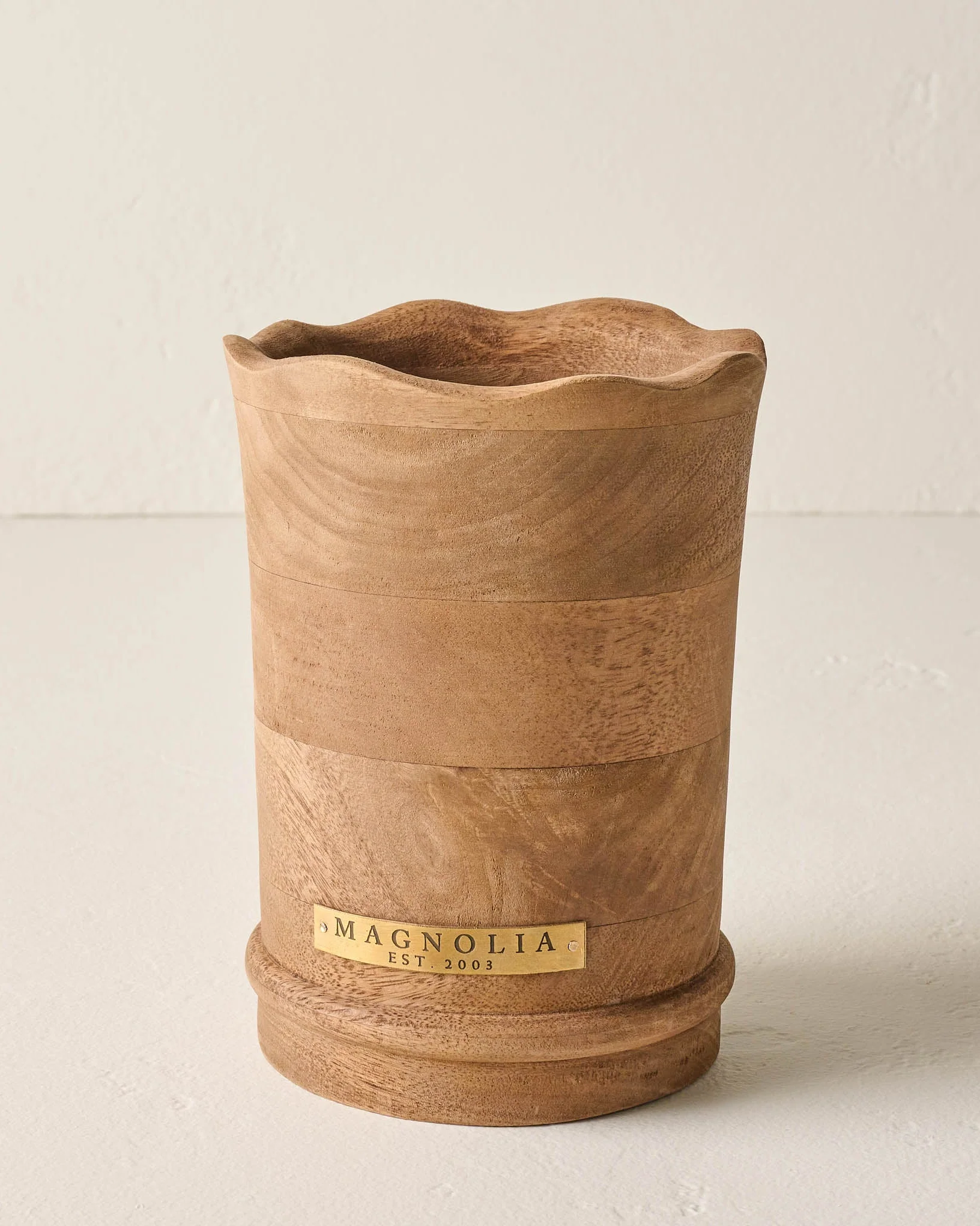 Magnolia Antiqued Wood Utensil Holder