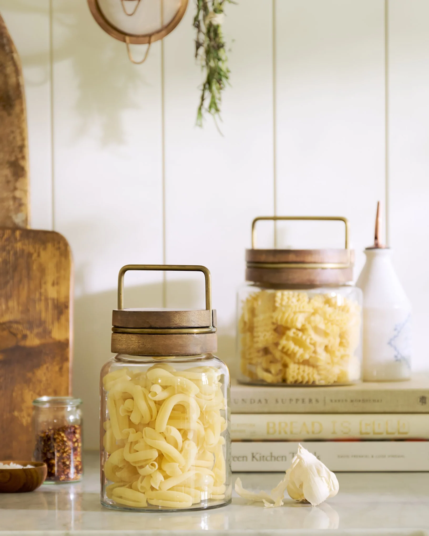 Wood with Antique Brass Canister