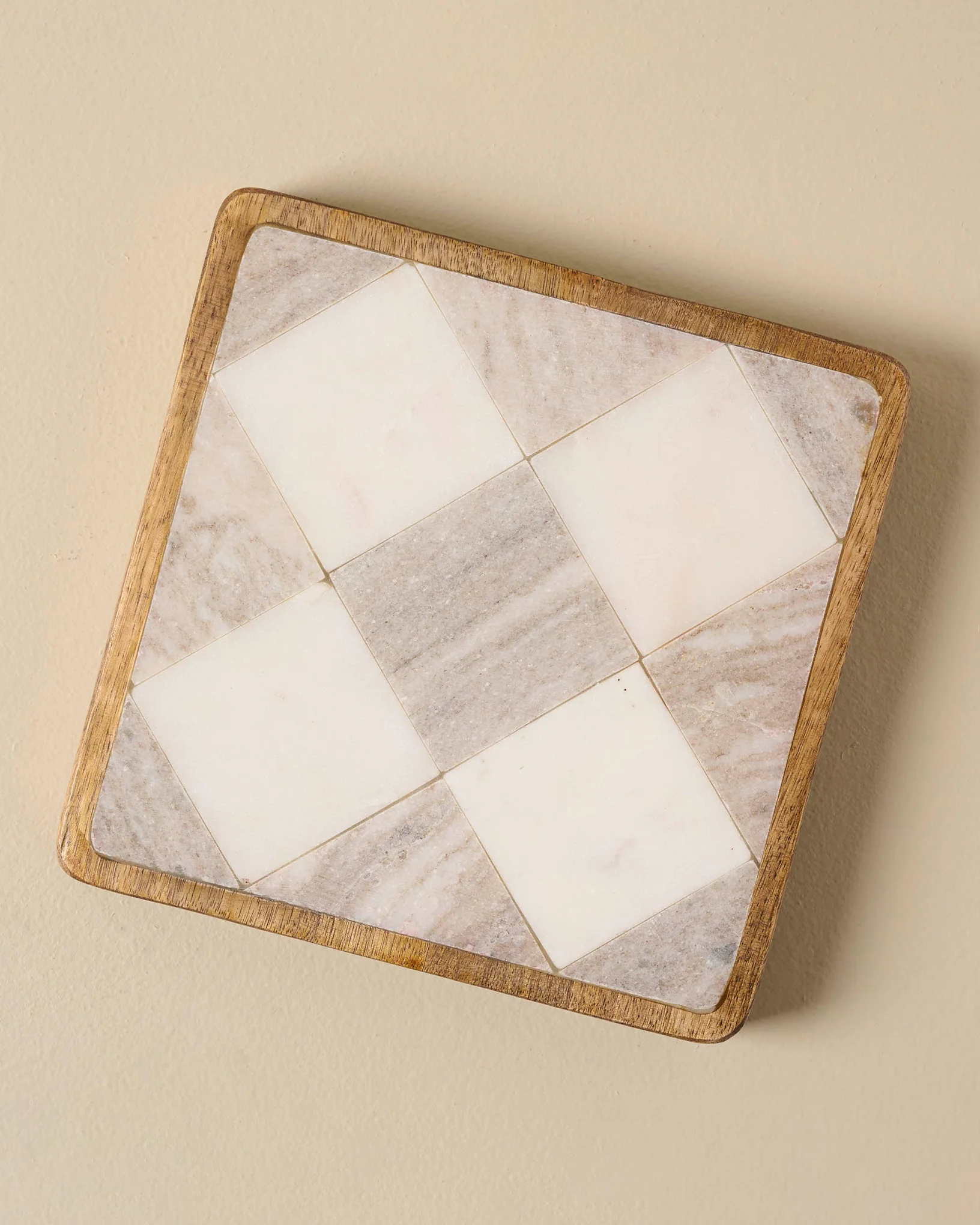 Everett Checkered Marble Trivet