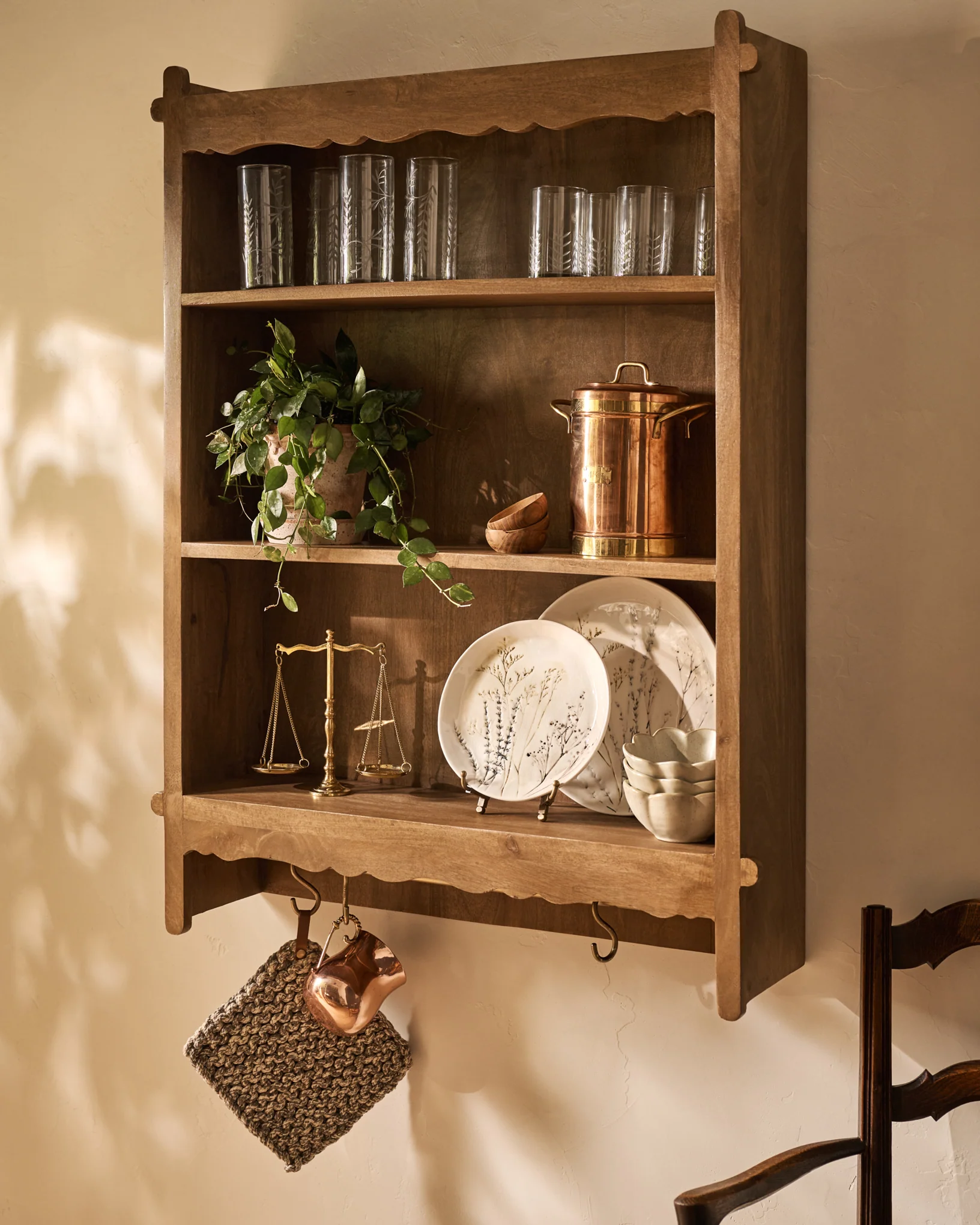 Daphne Wooden Wall Shelf