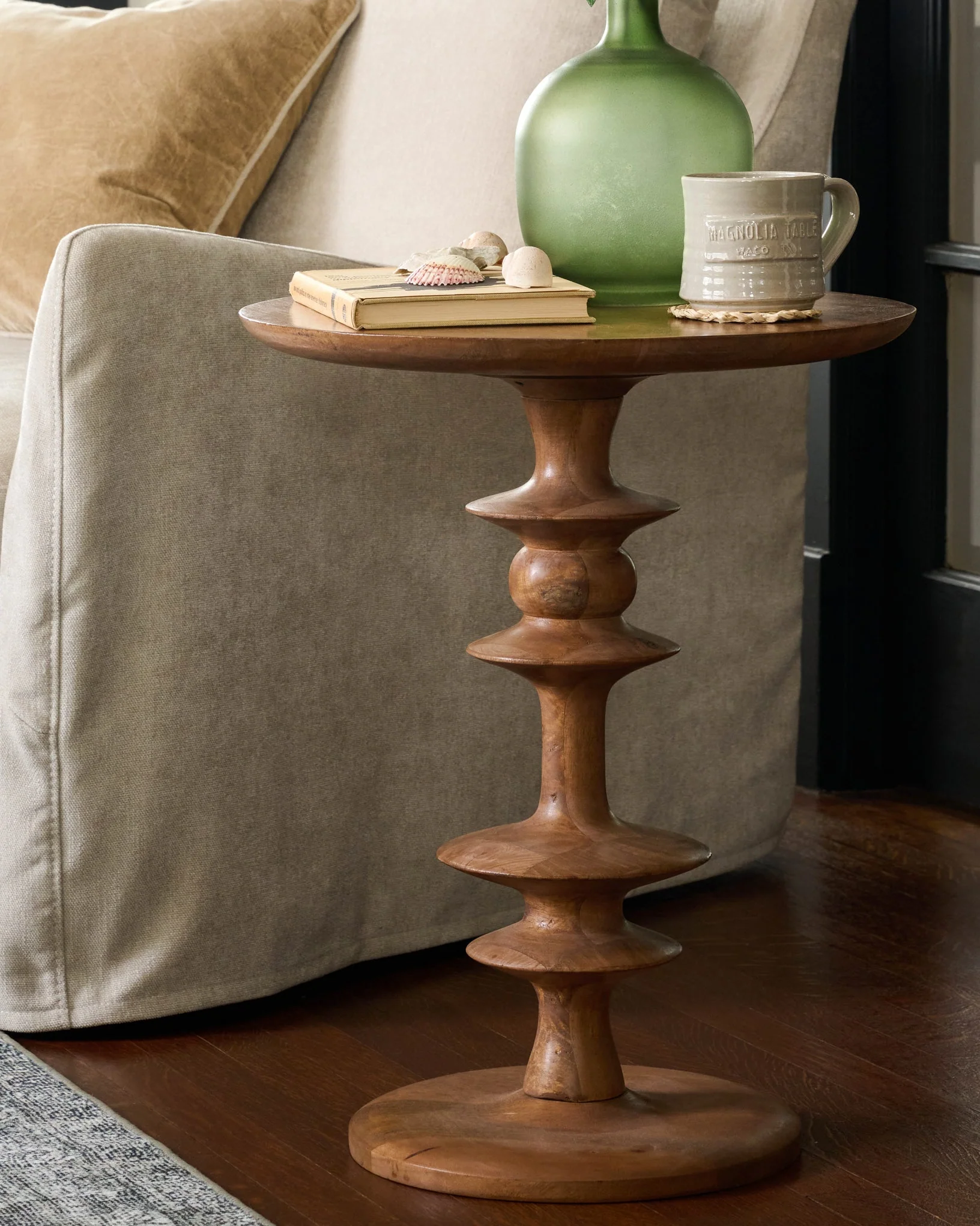 Enzo Turned Wood Side Table