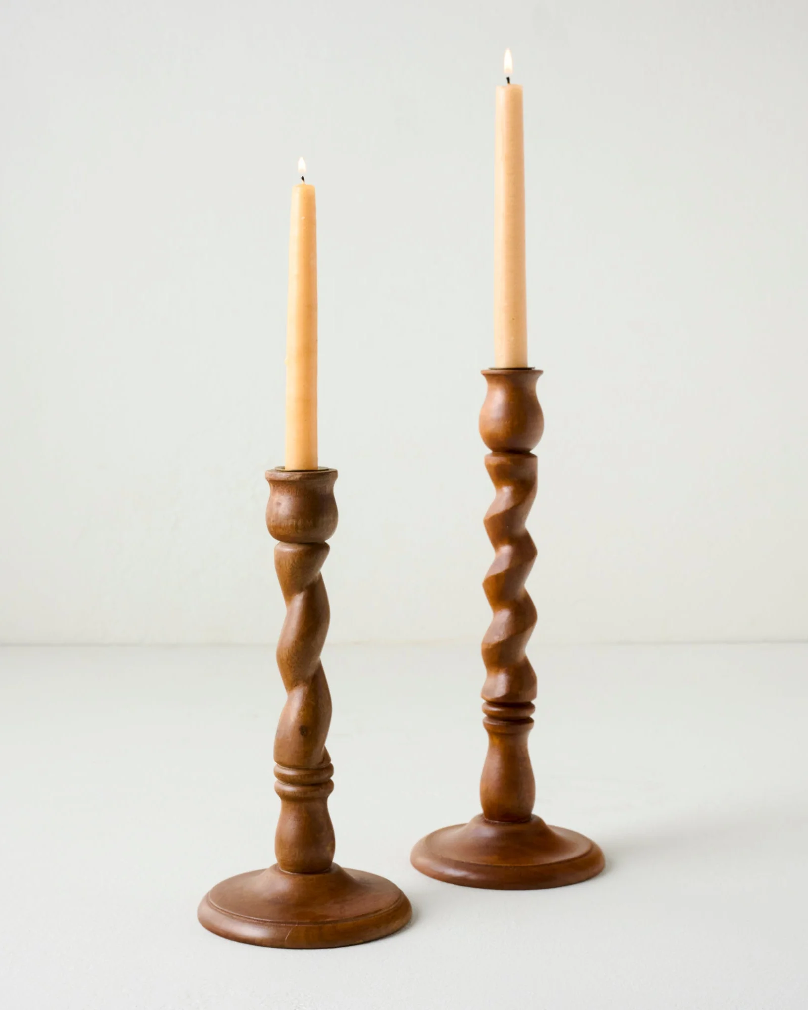 Wooden Barley Twist Taper Holder