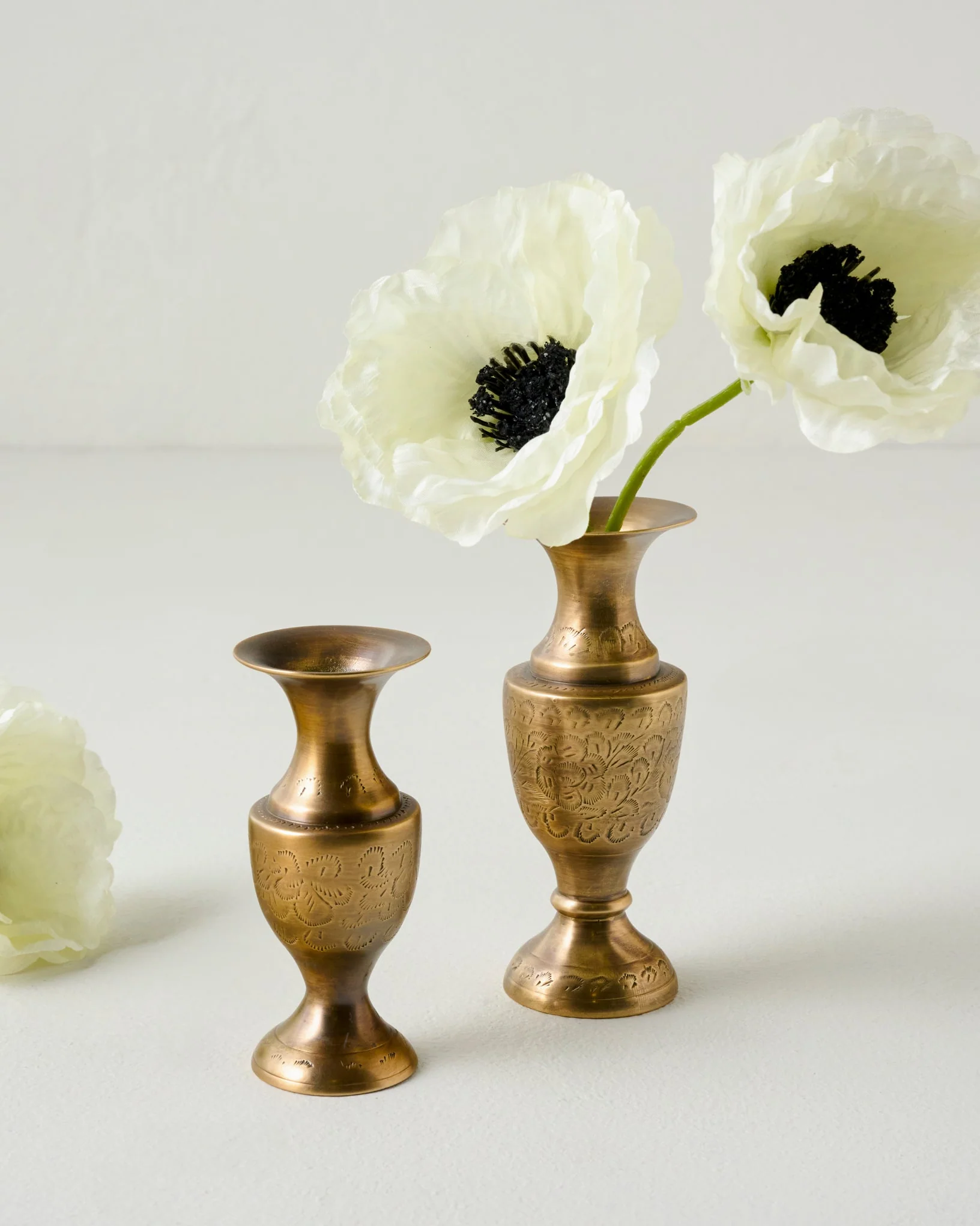 Callin Etched Brass Bud Vase