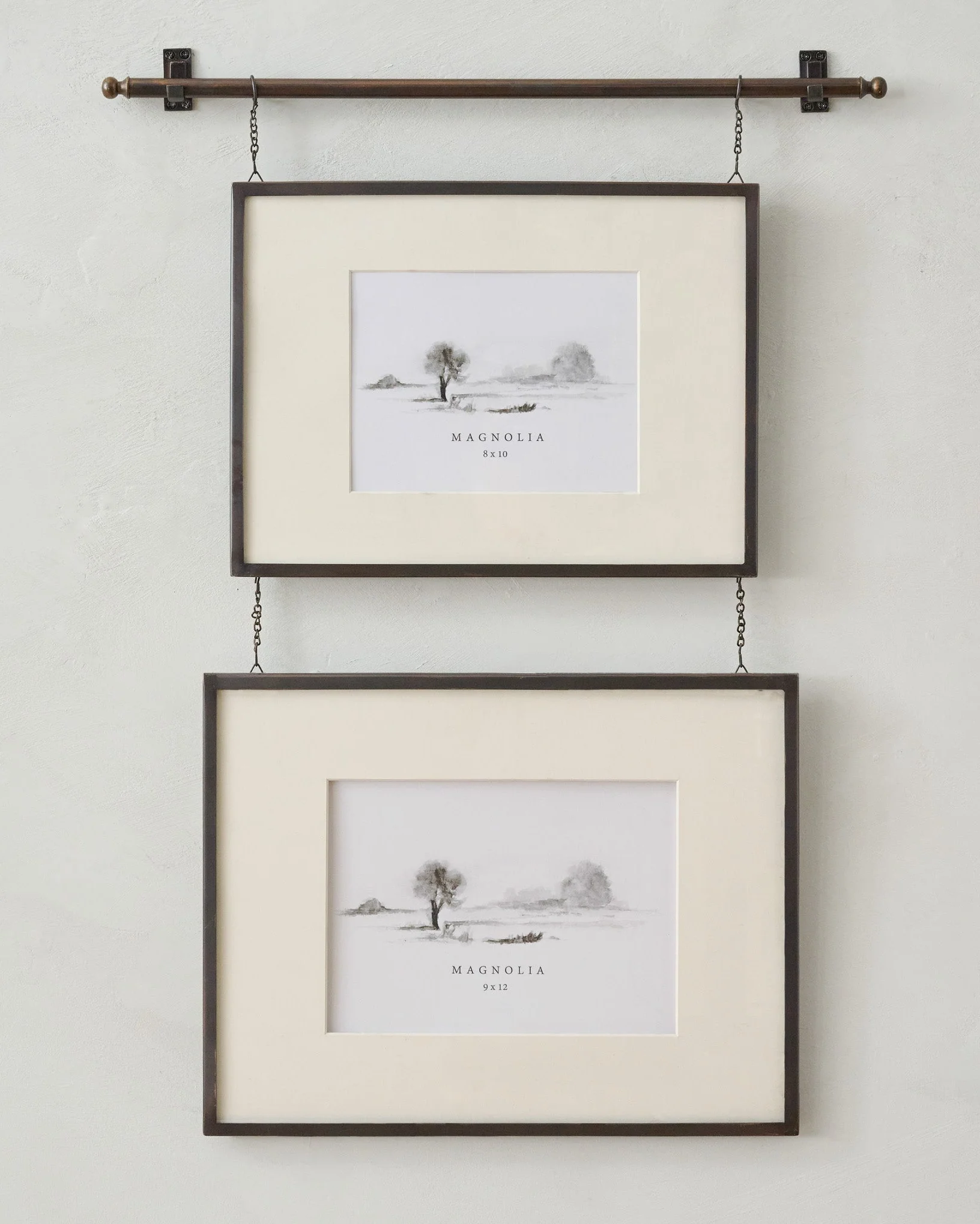 Colleen Antique Bronze Rail Double Picture Frame