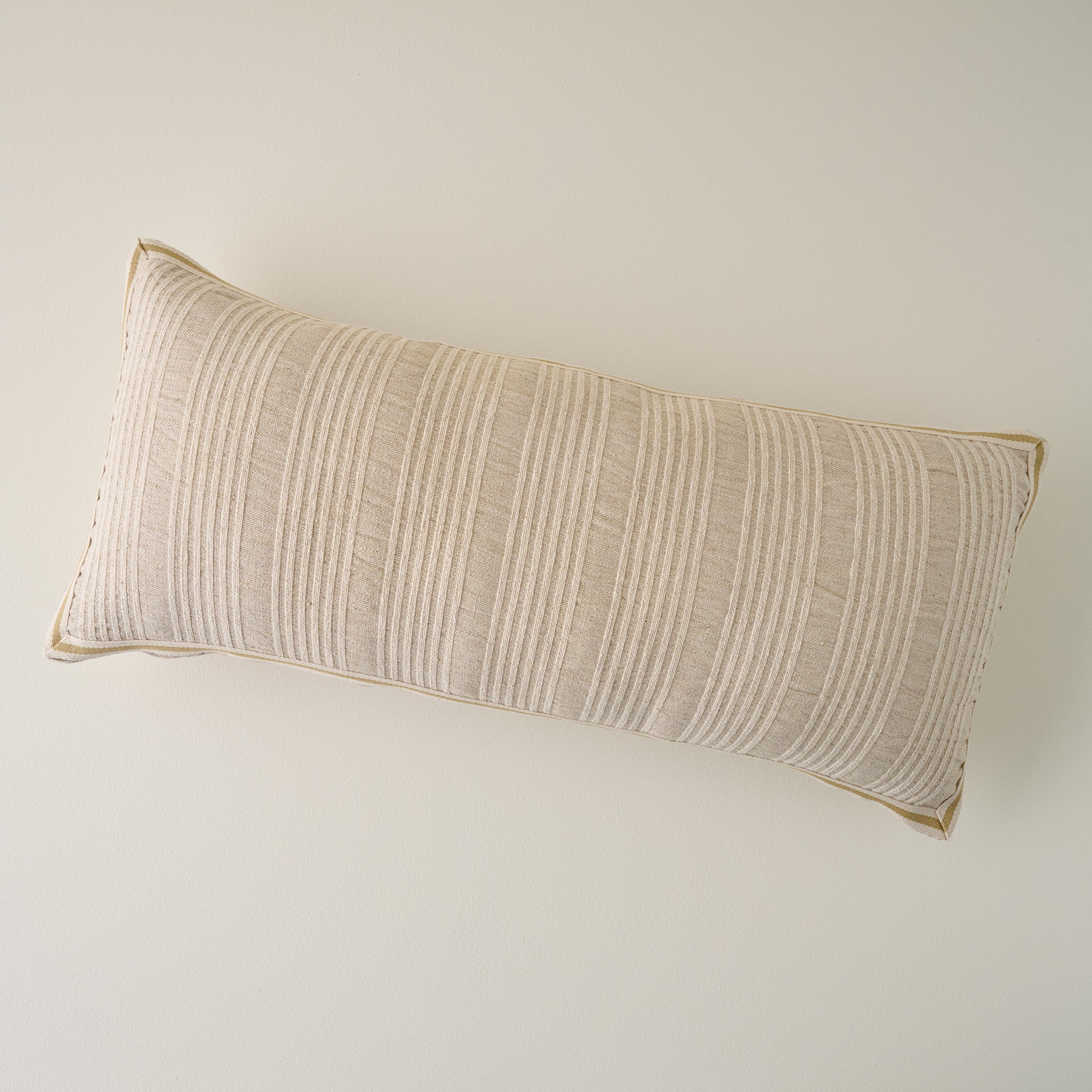 Natural Stripe Gusset Large Lumbar Pillow
