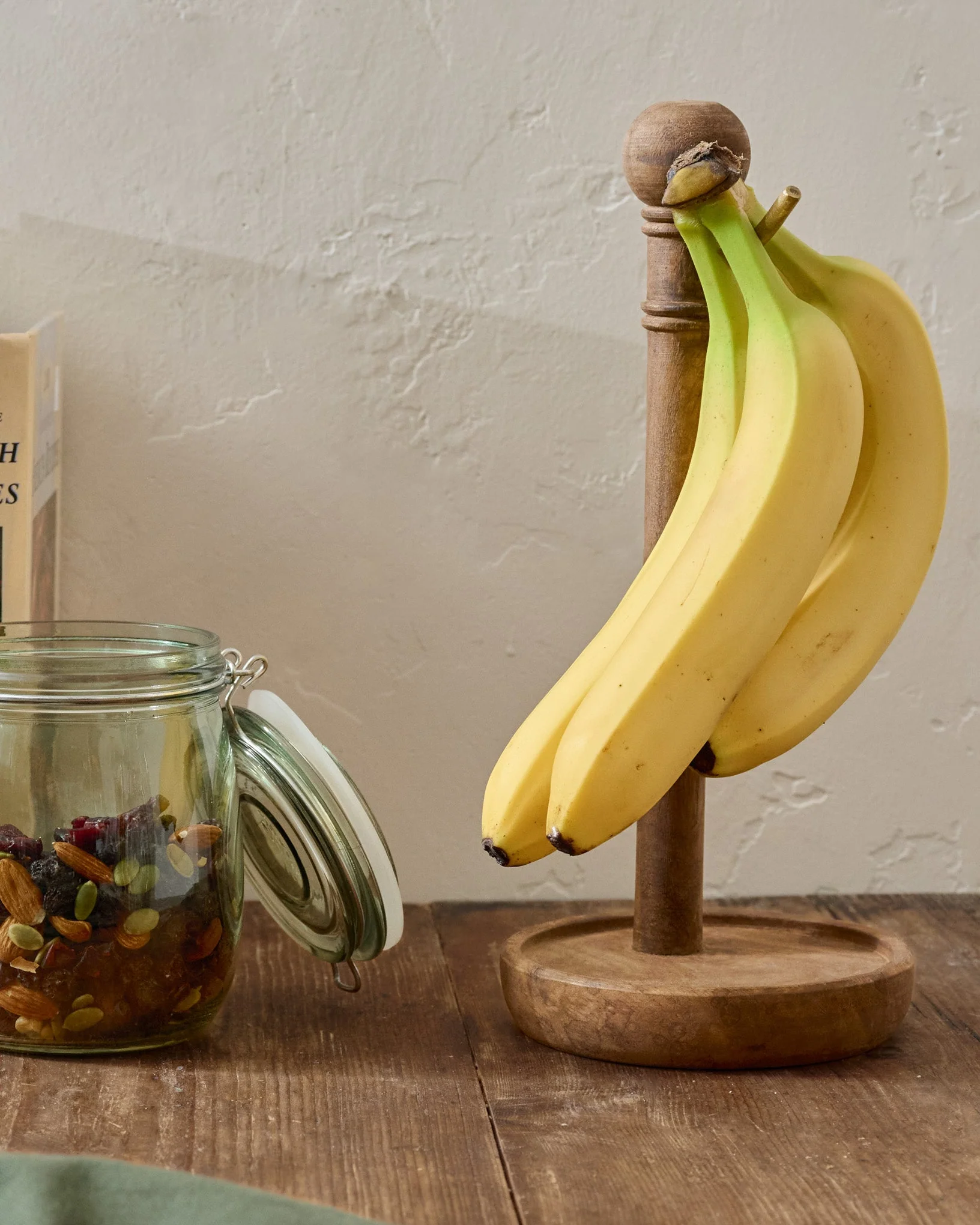 Antiqued Wood Banana Stand