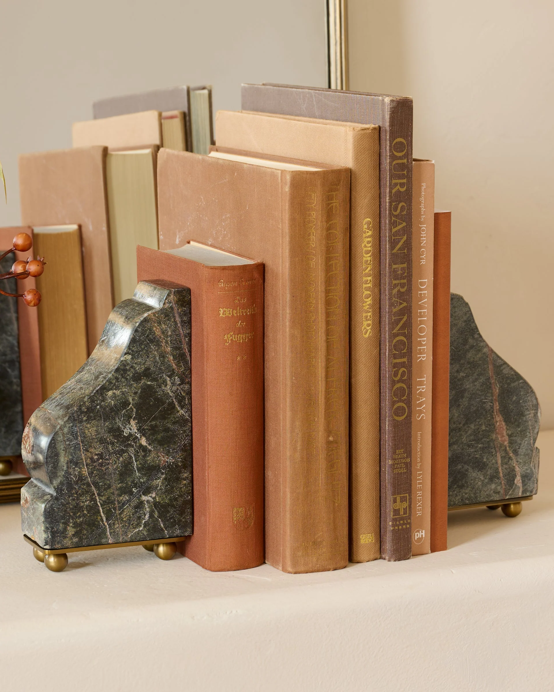 Henry Marble and Brass Bookends