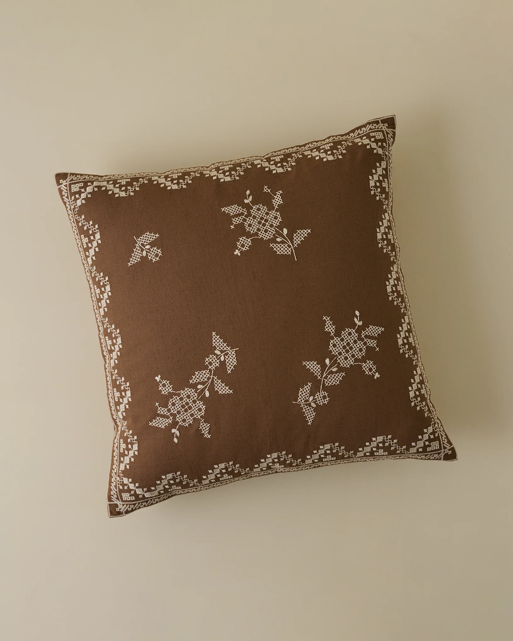 Lacey Embroidered Throw Pillow