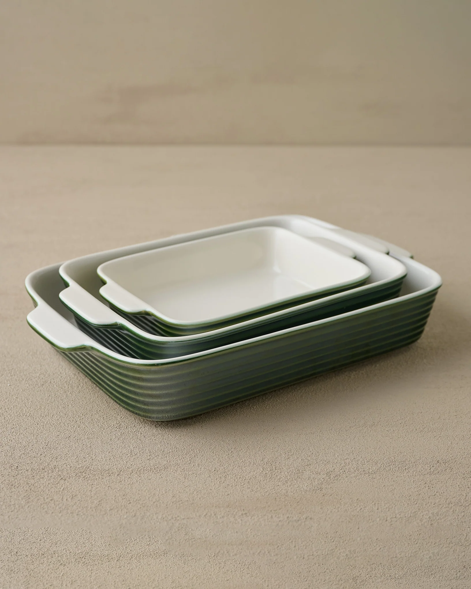 The Cottage Collection Forest Green Baking Dish Set of Three