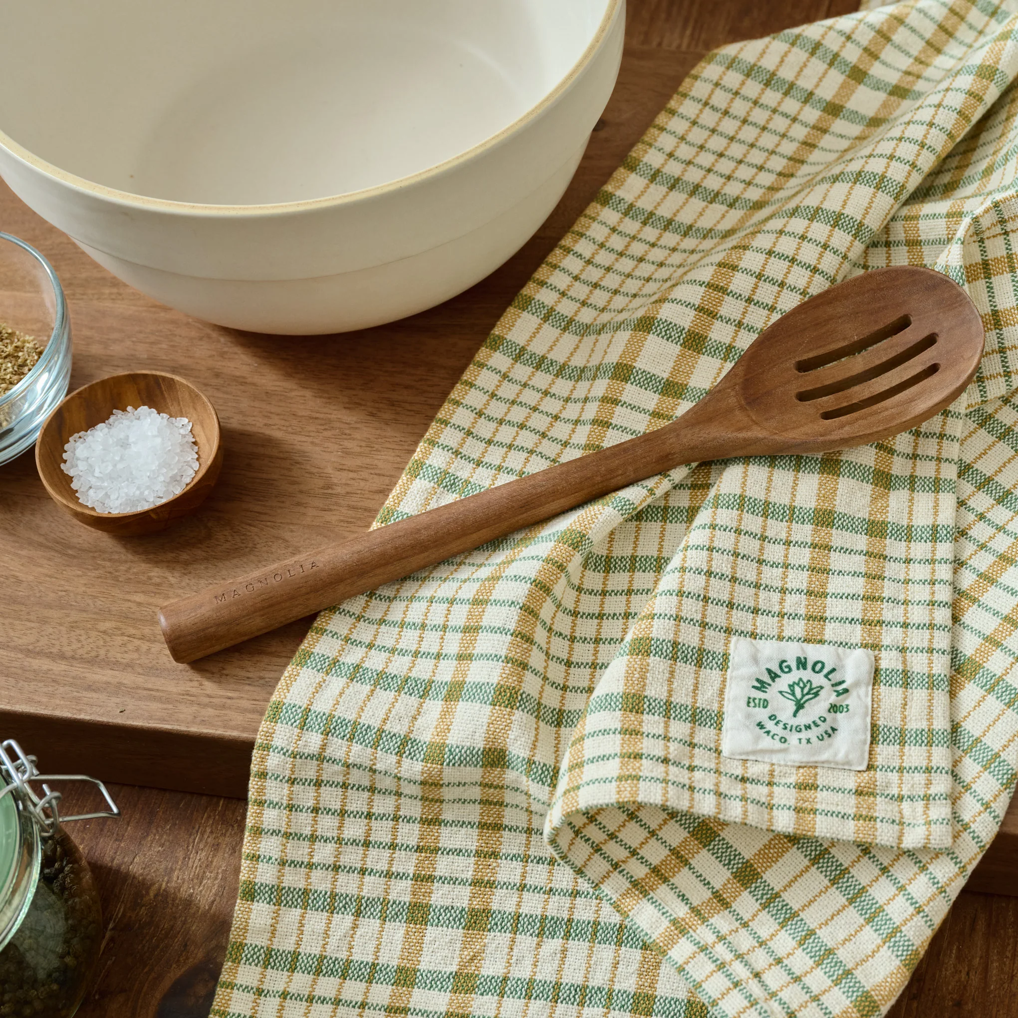 Green Windowpane Plaid Tea Towel