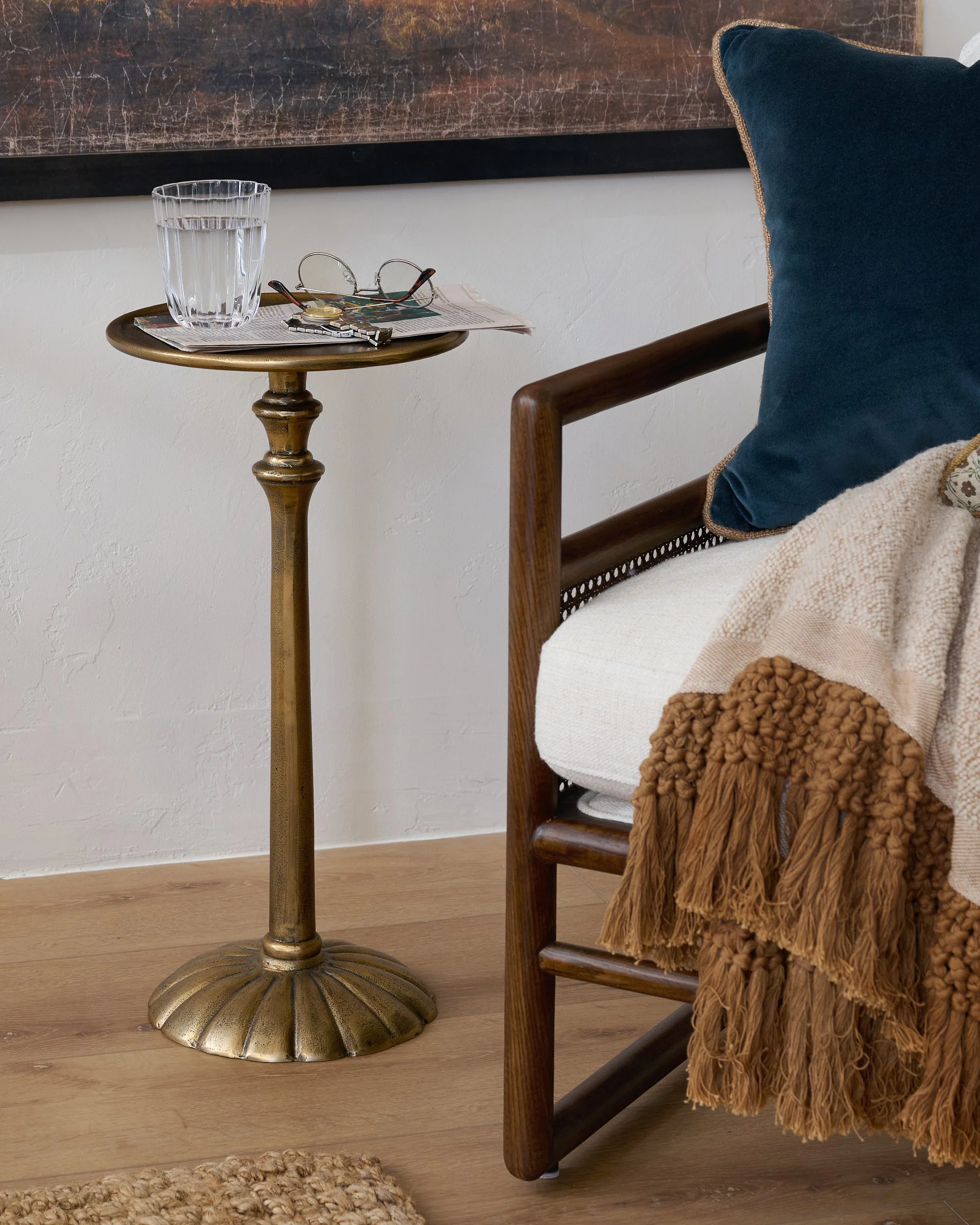 Antiqued Brass Drink Table