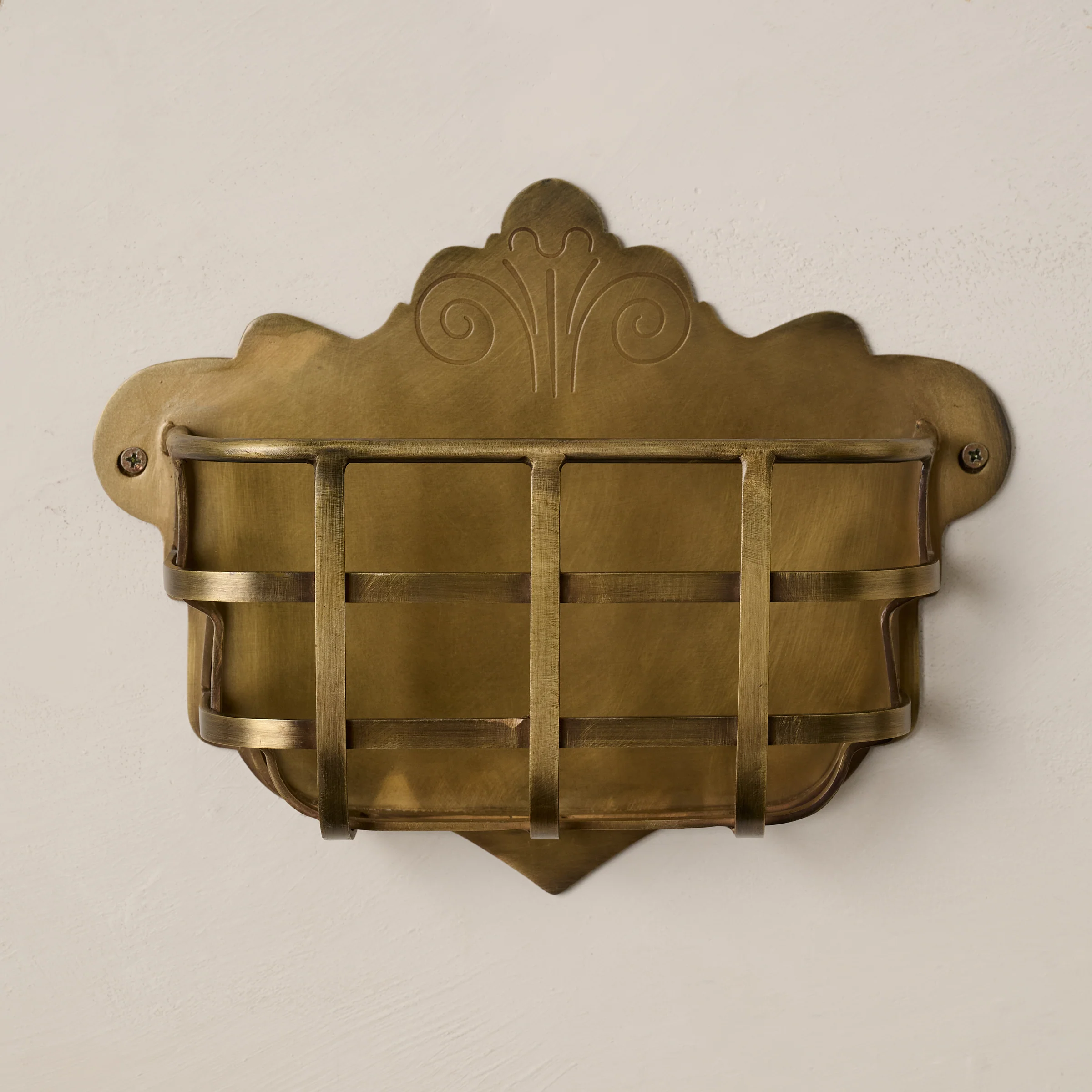 Antiqued Brass Mail Holder