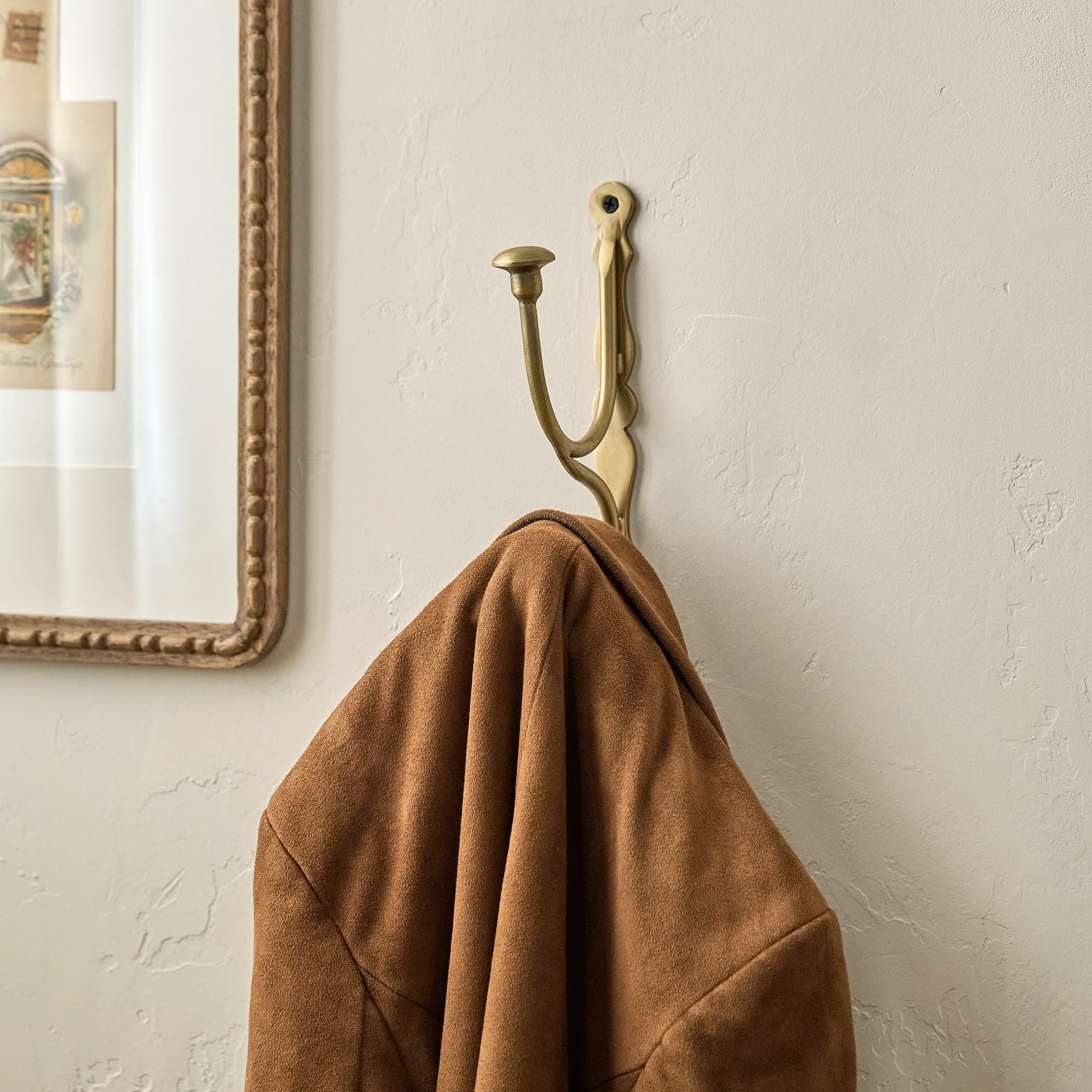 Mia Antiqued Brass Wall Hook