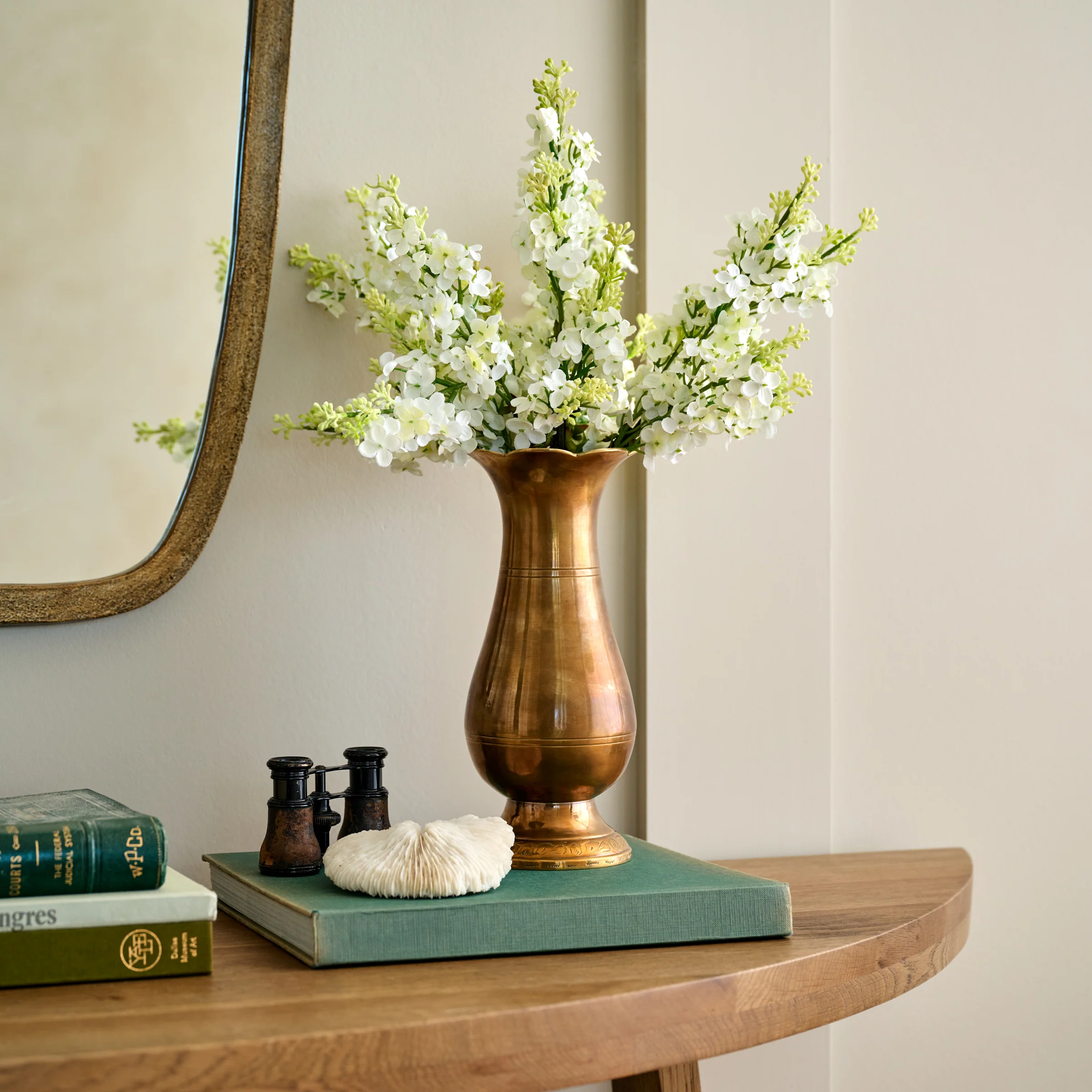 Anna Antiqued Solid Brass Vase
