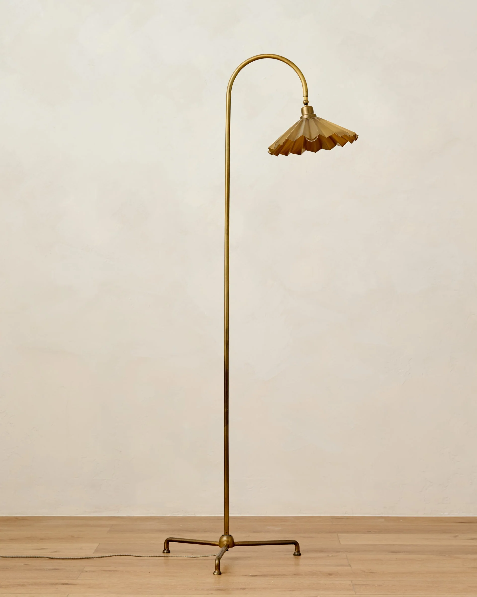 Brass Pleat Floor Lamp
