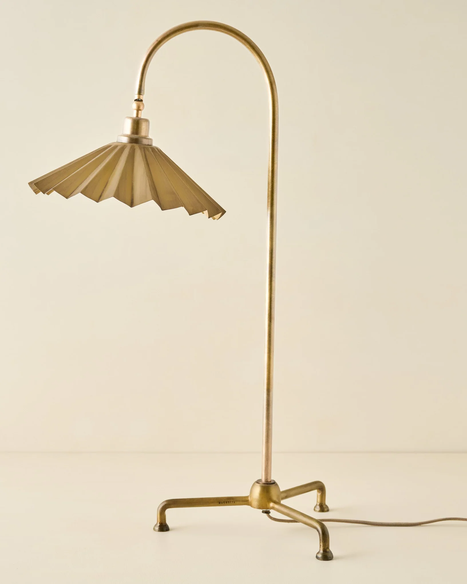 Oversized Brass Pleat Task Lamp