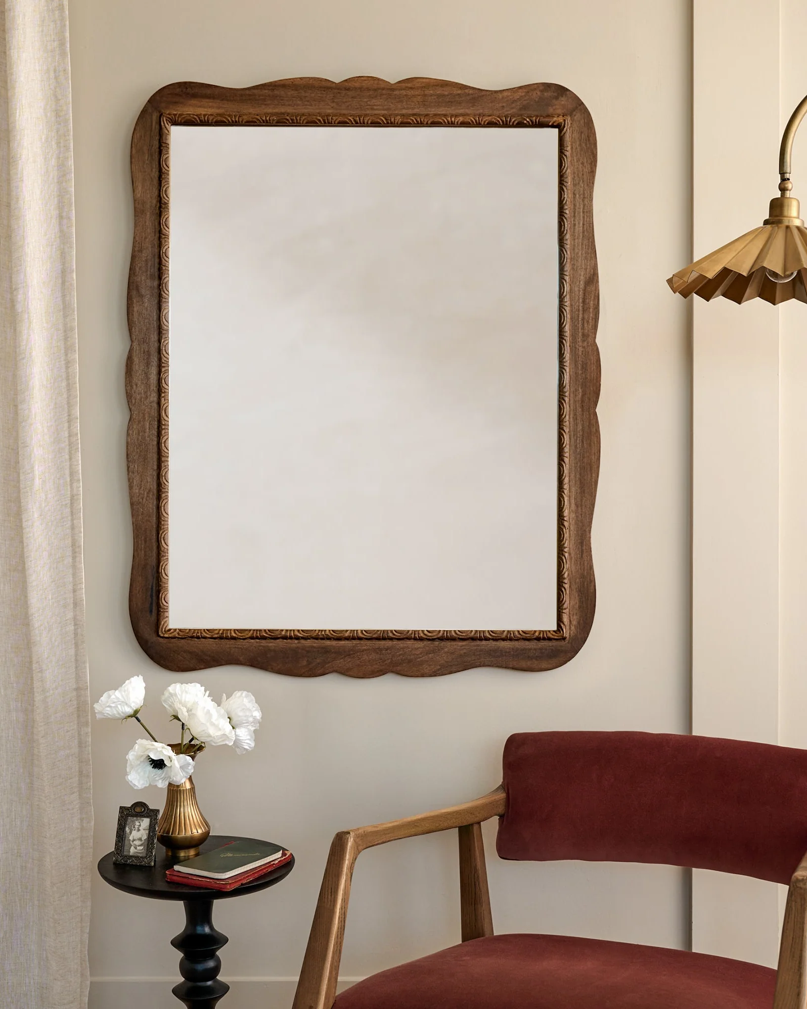 Caroline Carved Wood Mirror