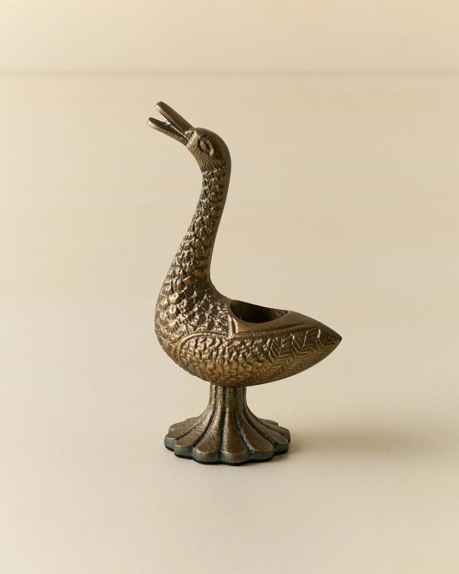 Vintage Inspired Brass Duck Taper Holder