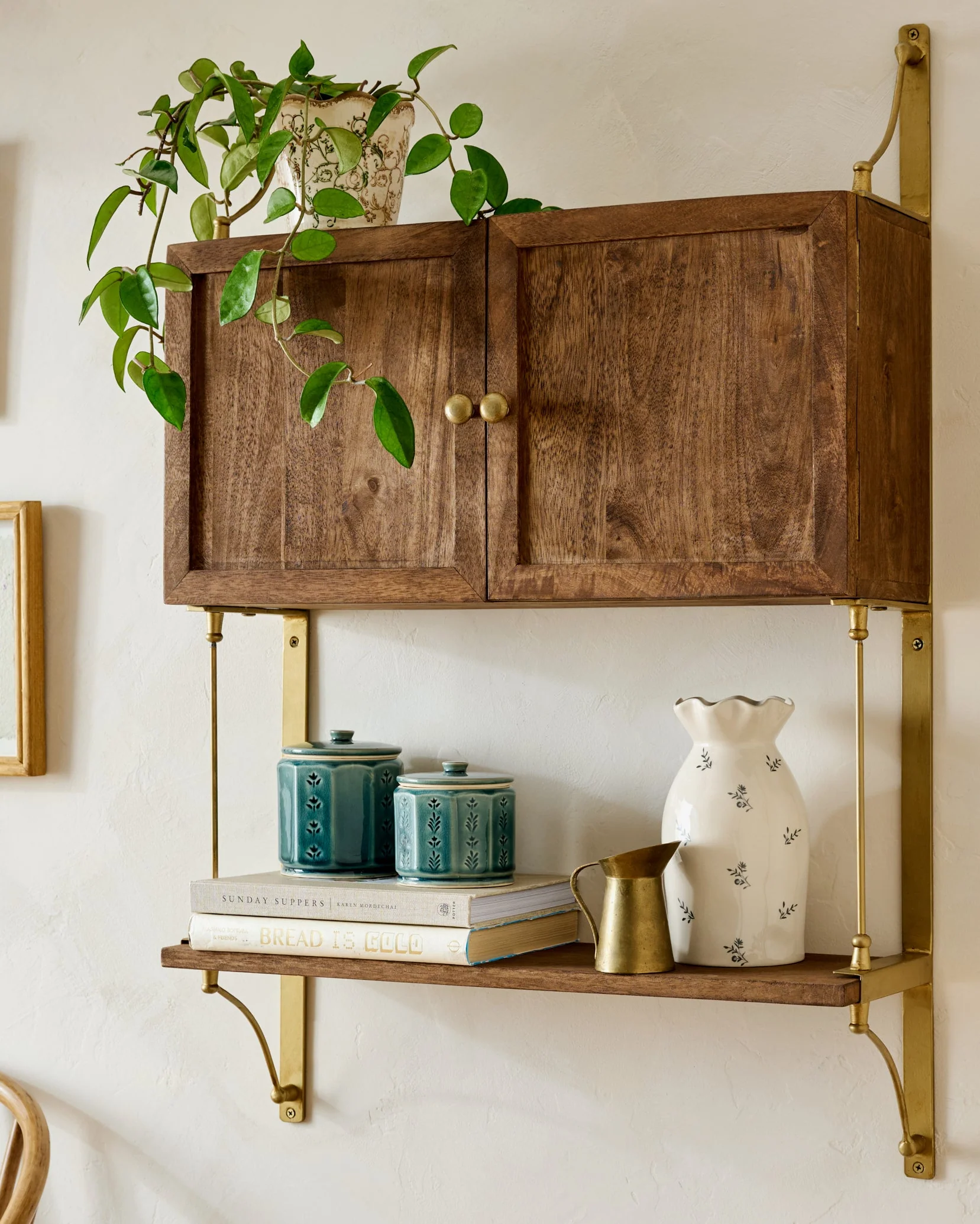 Parker Brass and Wood Cabinet
