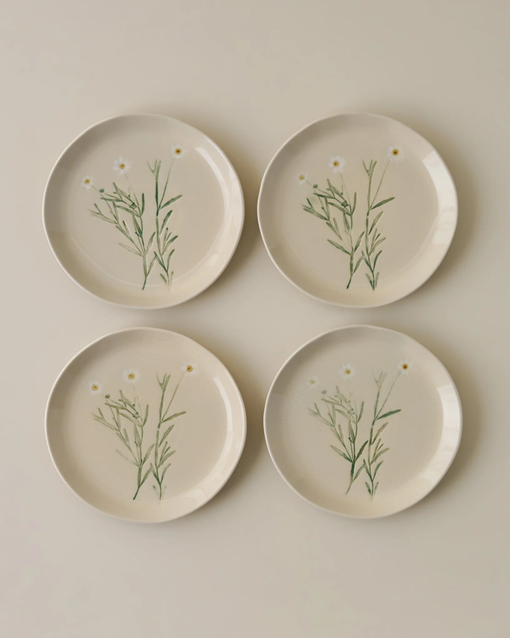 Jo's Pressed Floral Dessert Plate Set of Four