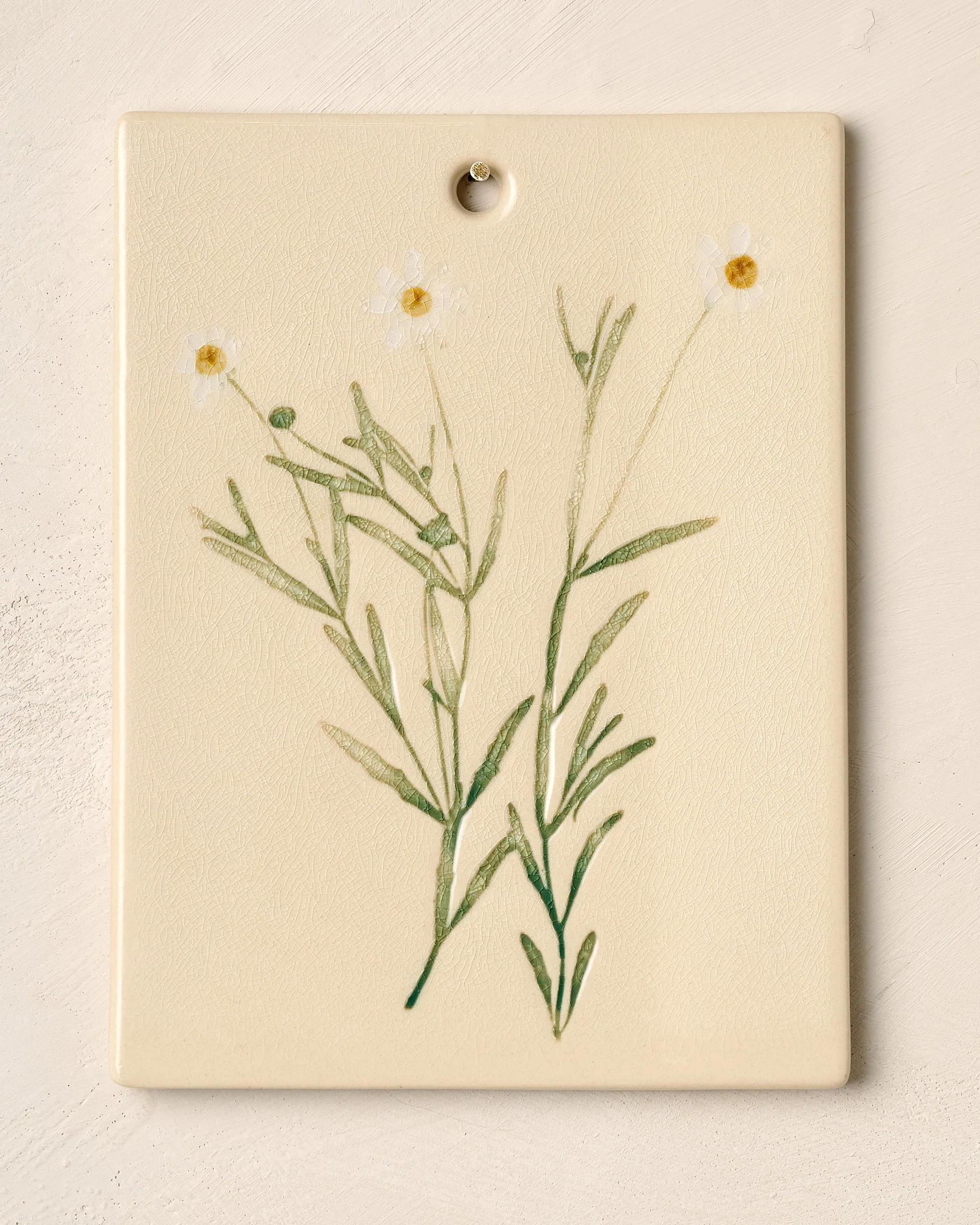Jo's Herbarium Ceramic Wall Plaque - Collected Daisies