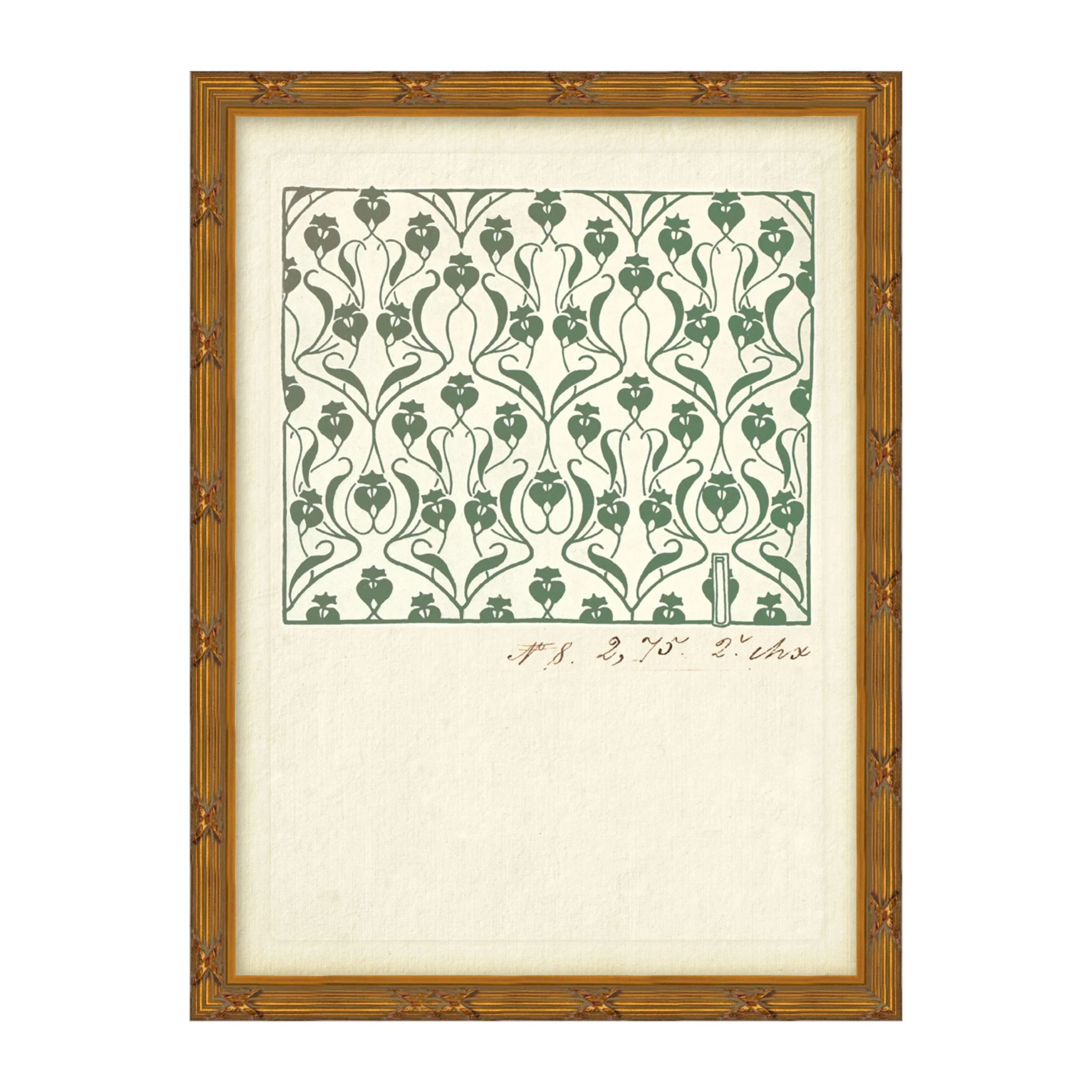 Antique Floral Block Print No.8