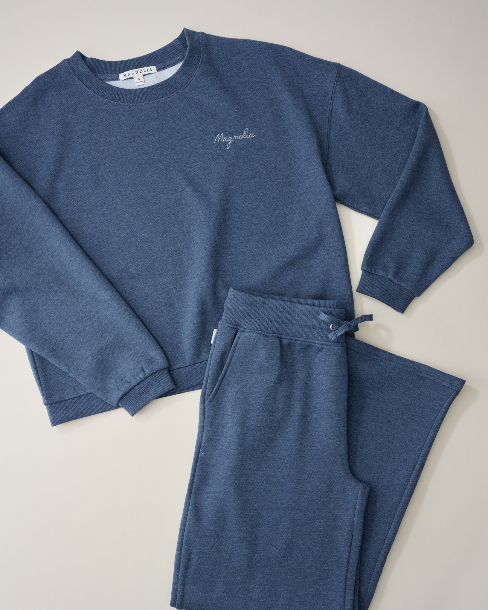 Magnolia Heather Navy Straight Leg Loungewear Set