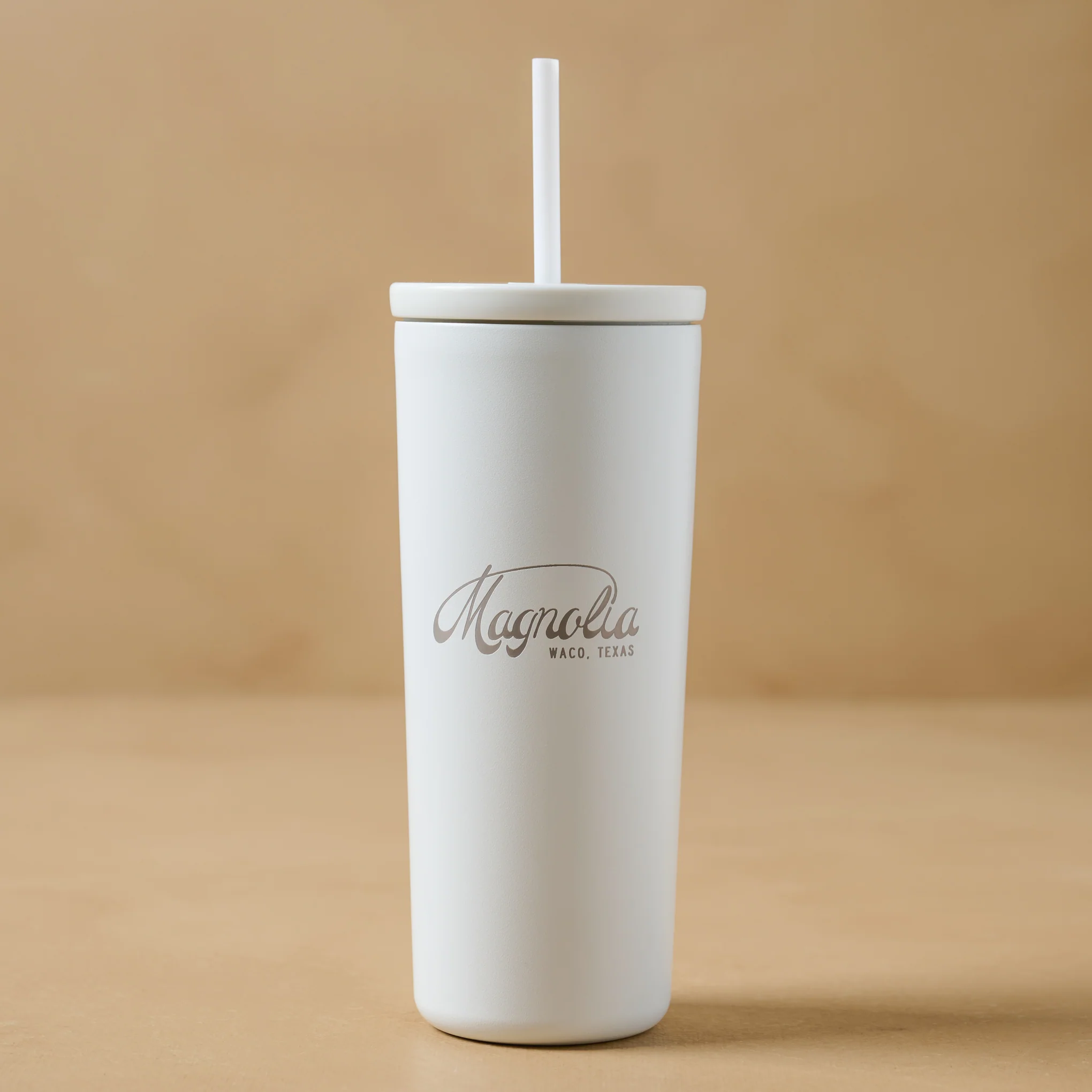 Magnolia White 24oz Cold Tumbler with Straw