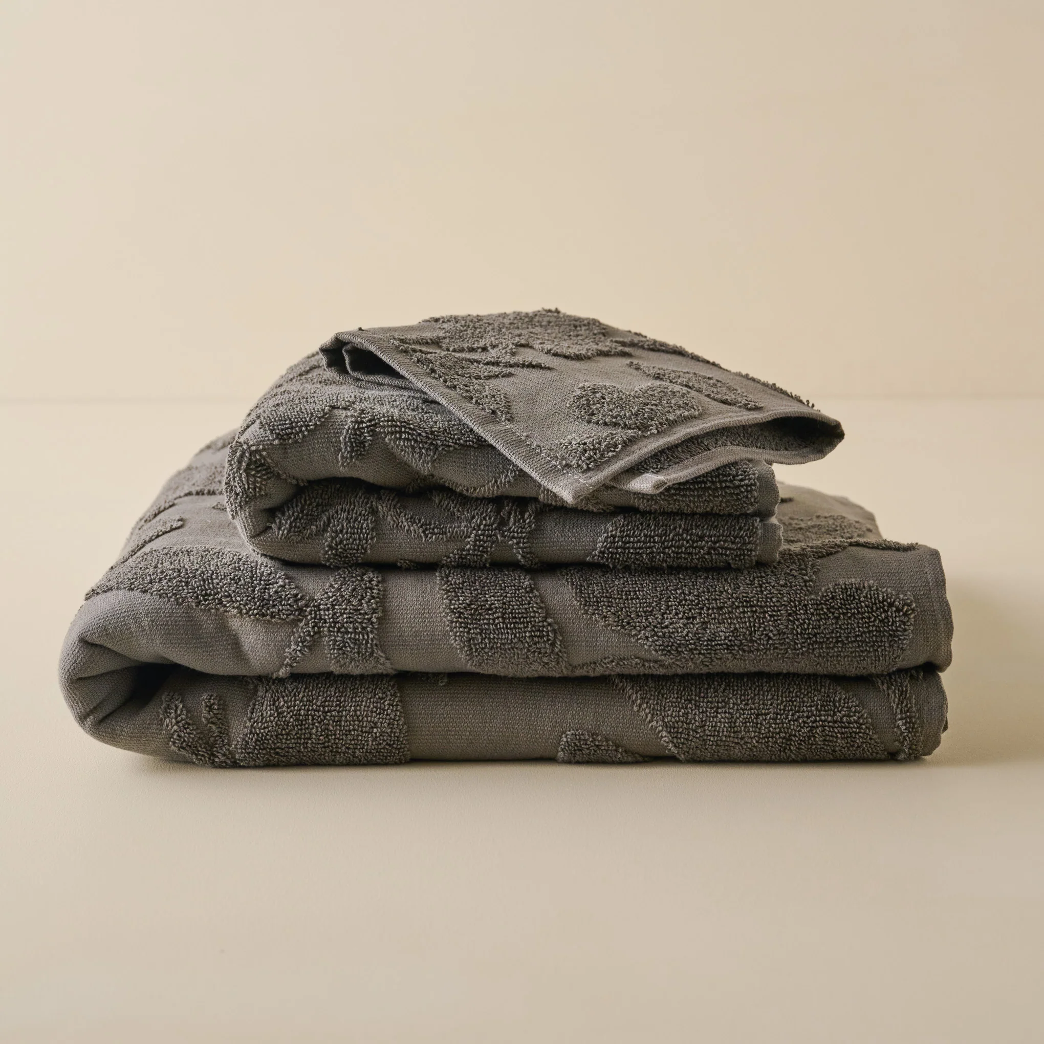 Brown Floral Jacquard Towel
