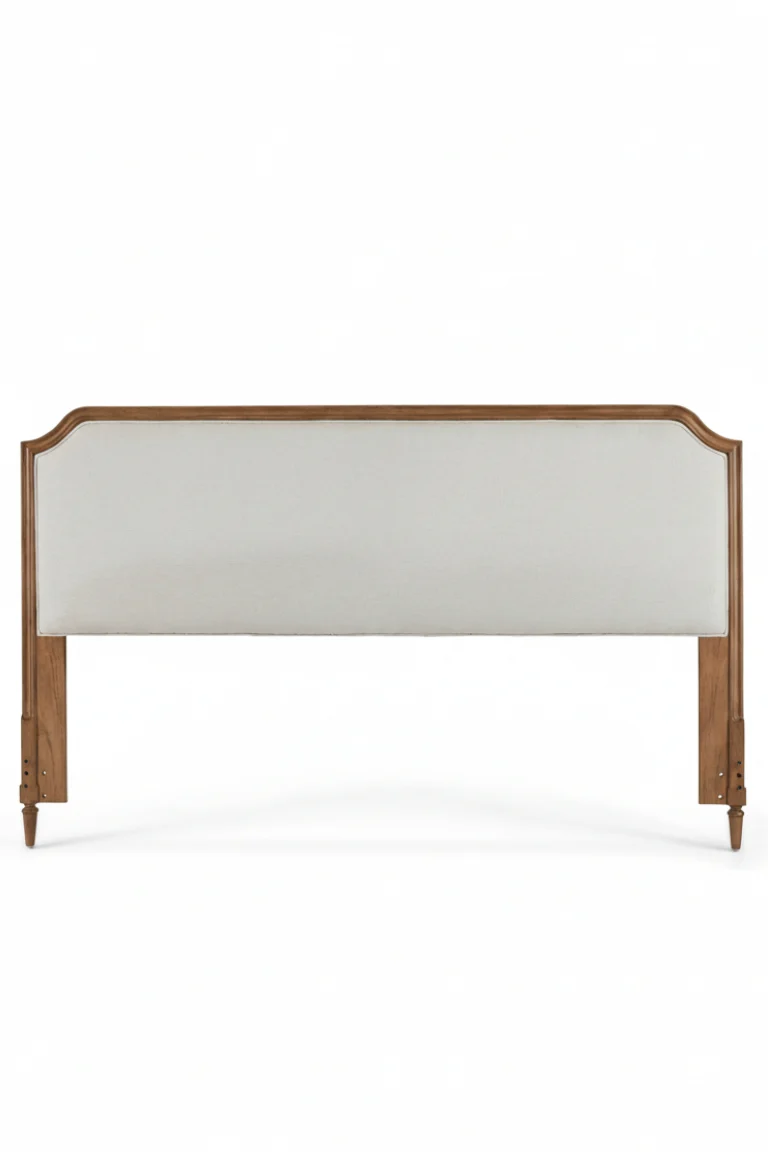 Corinne Queen and King Cream Linen Upholstered Bedroom Headboard