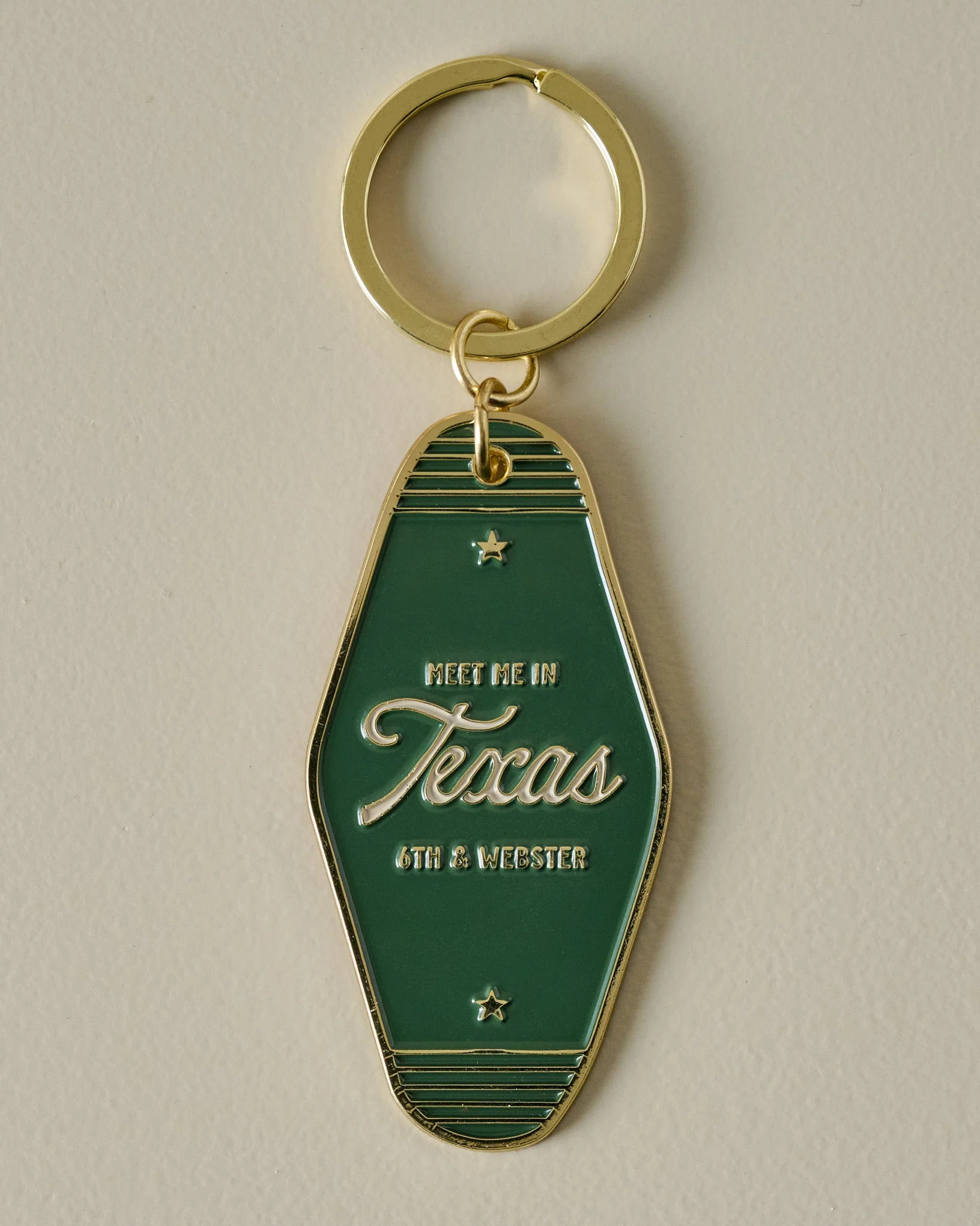 Meet Me in Texas Enamel Hotel Keytag Keychain